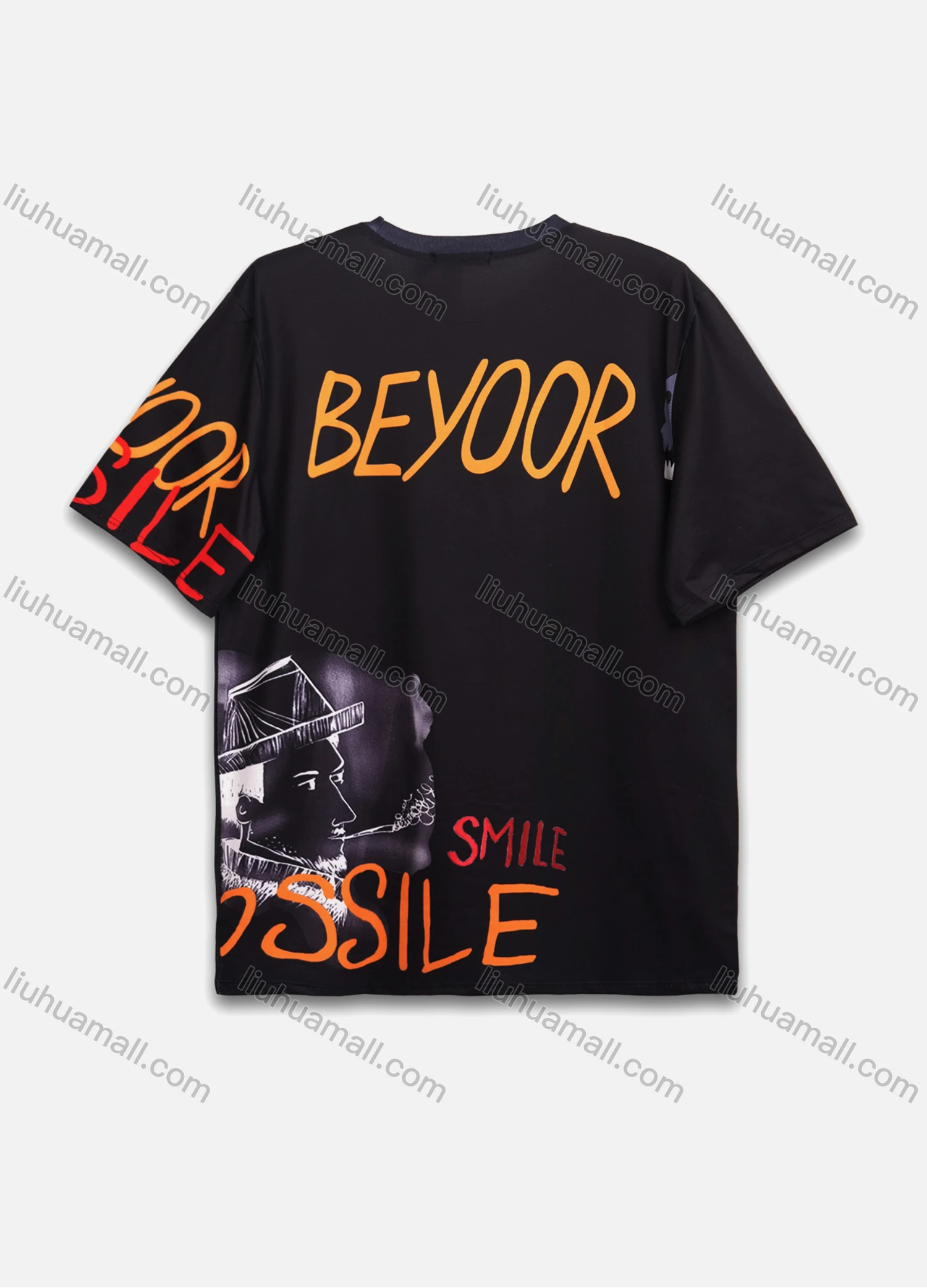 Wholesale Men's Casual Letter Graphic Round Neck Short Sleeve T-Shirt - Liuhuamall