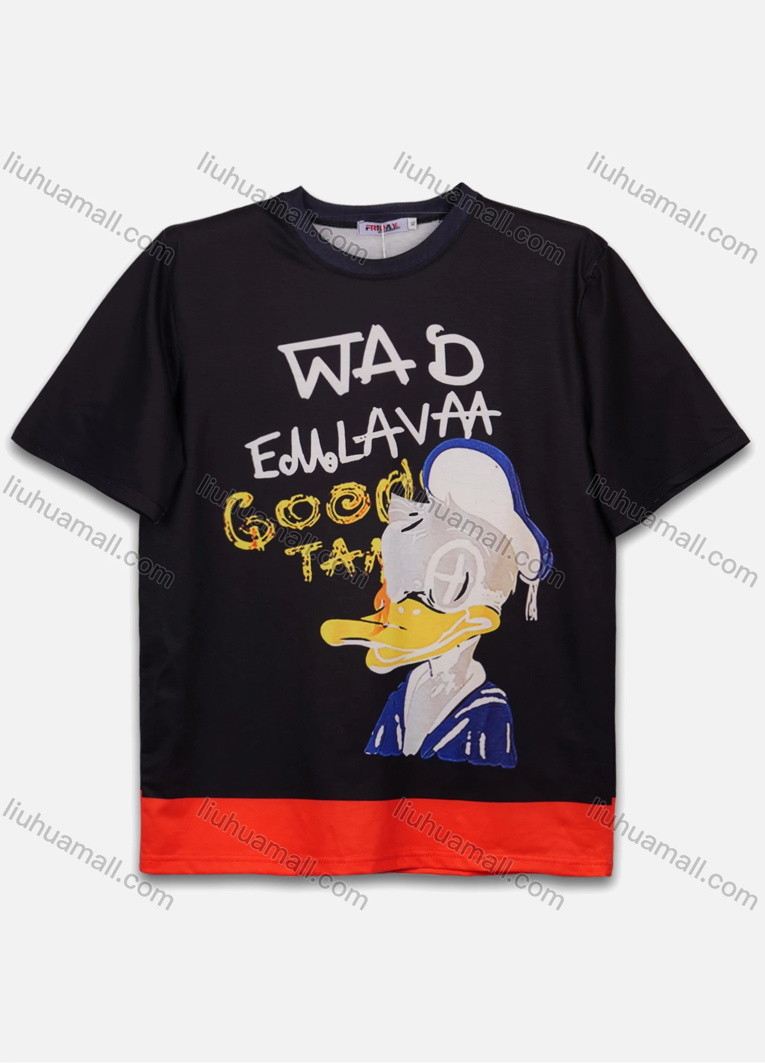 Wholesale Men's Casual Letter Graphic Splicing Round Neck Short Sleeve T-Shirt - Liuhuamall