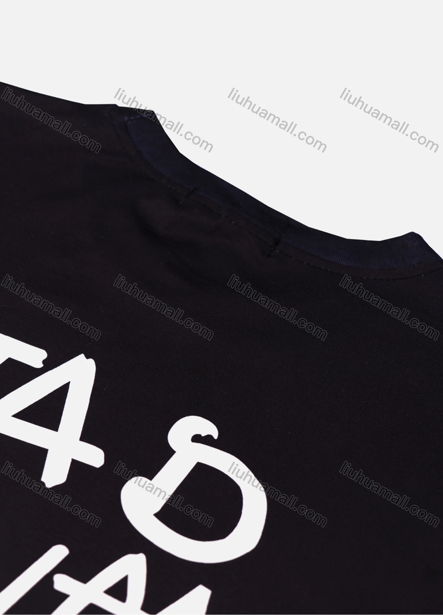 Wholesale Men's Casual Letter Graphic Splicing Round Neck Short Sleeve T-Shirt - Liuhuamall
