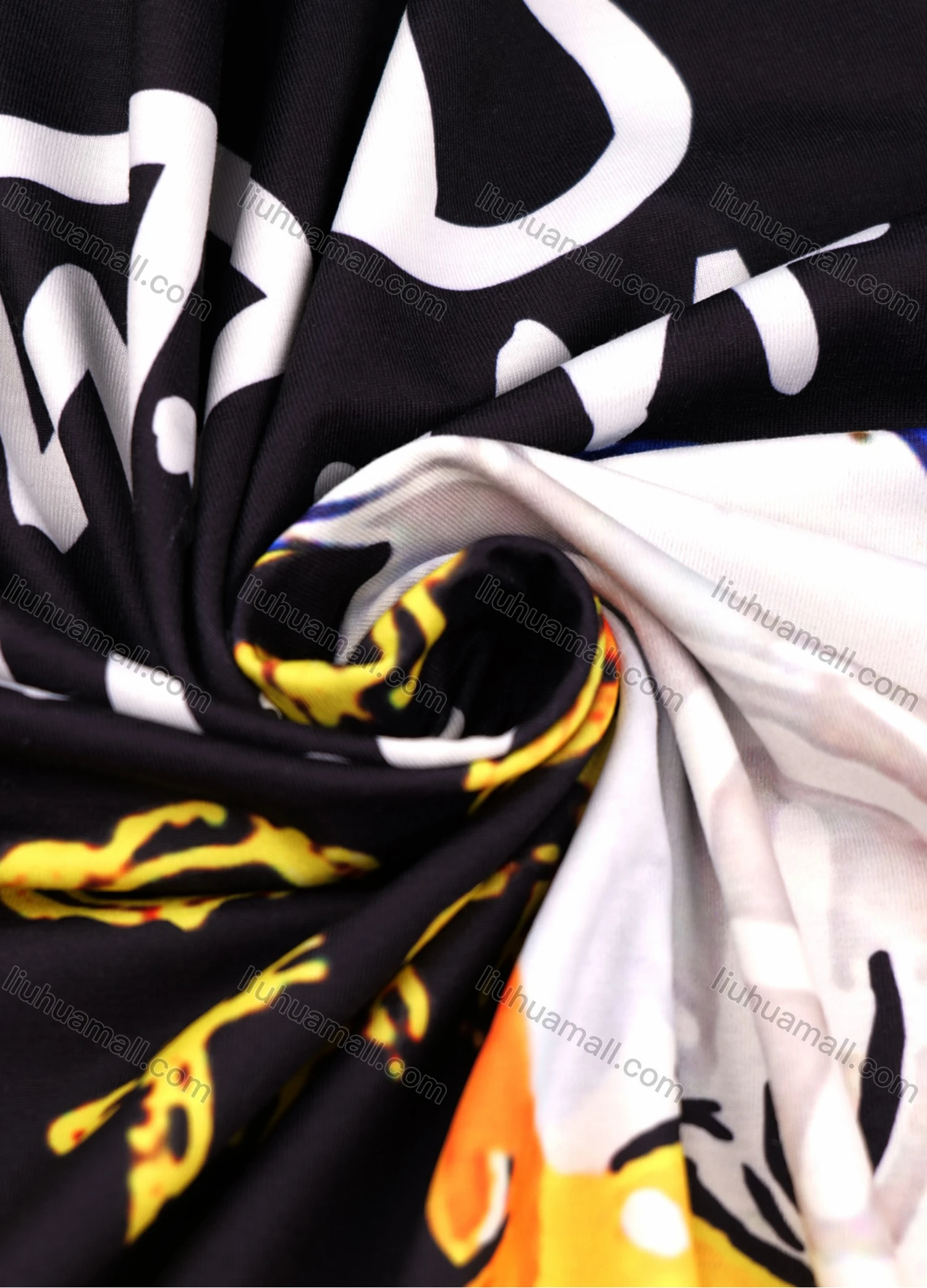 Wholesale Men's Casual Letter Graphic Splicing Round Neck Short Sleeve T-Shirt - Liuhuamall