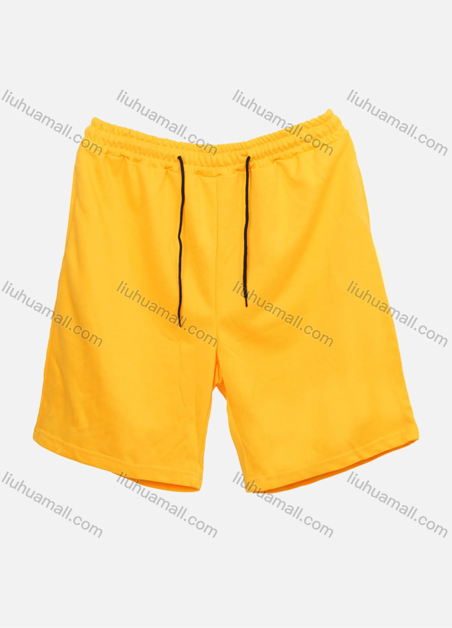 Wholesale Men's Casual Plain Drawstring Sporty Pockets Shorts Yellow# - Liuhuamall