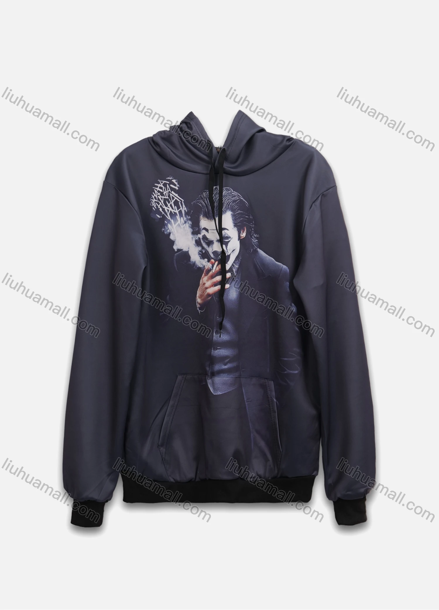Wholesale Men's Casual Joker Figure Long Sleeve Drawstring Pullover Hoodie With Kangaroo Pocket - Liuhuamall