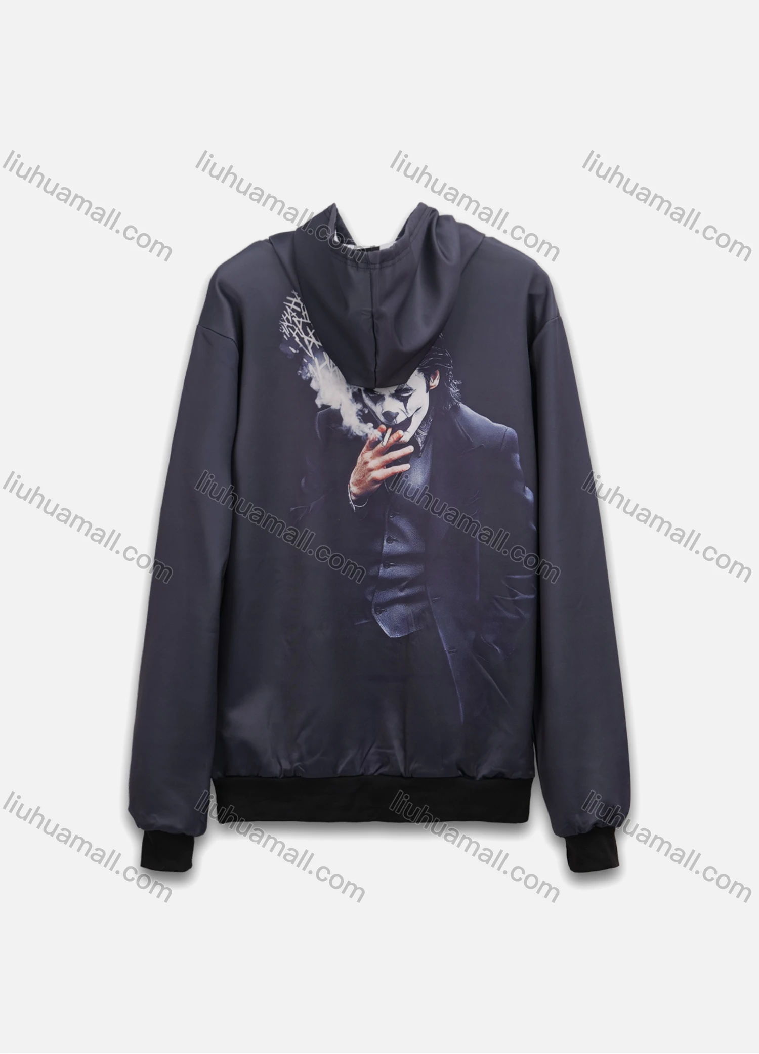 Wholesale Men's Casual Joker Figure Long Sleeve Drawstring Pullover Hoodie With Kangaroo Pocket - Liuhuamall