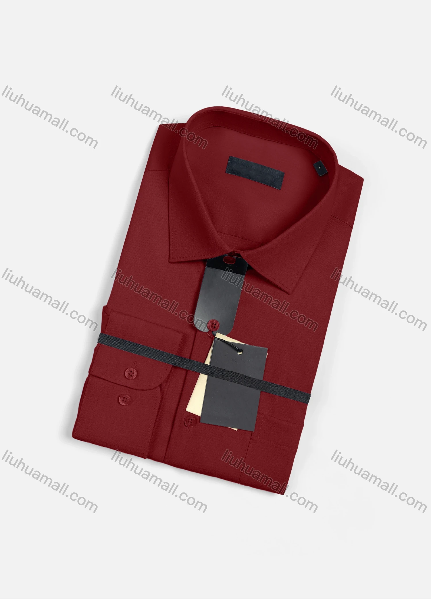 Wholesale Men's Casual Plain Long Sleeve Patch Pocket Button Down Shirt R1830# - Liuhuamall