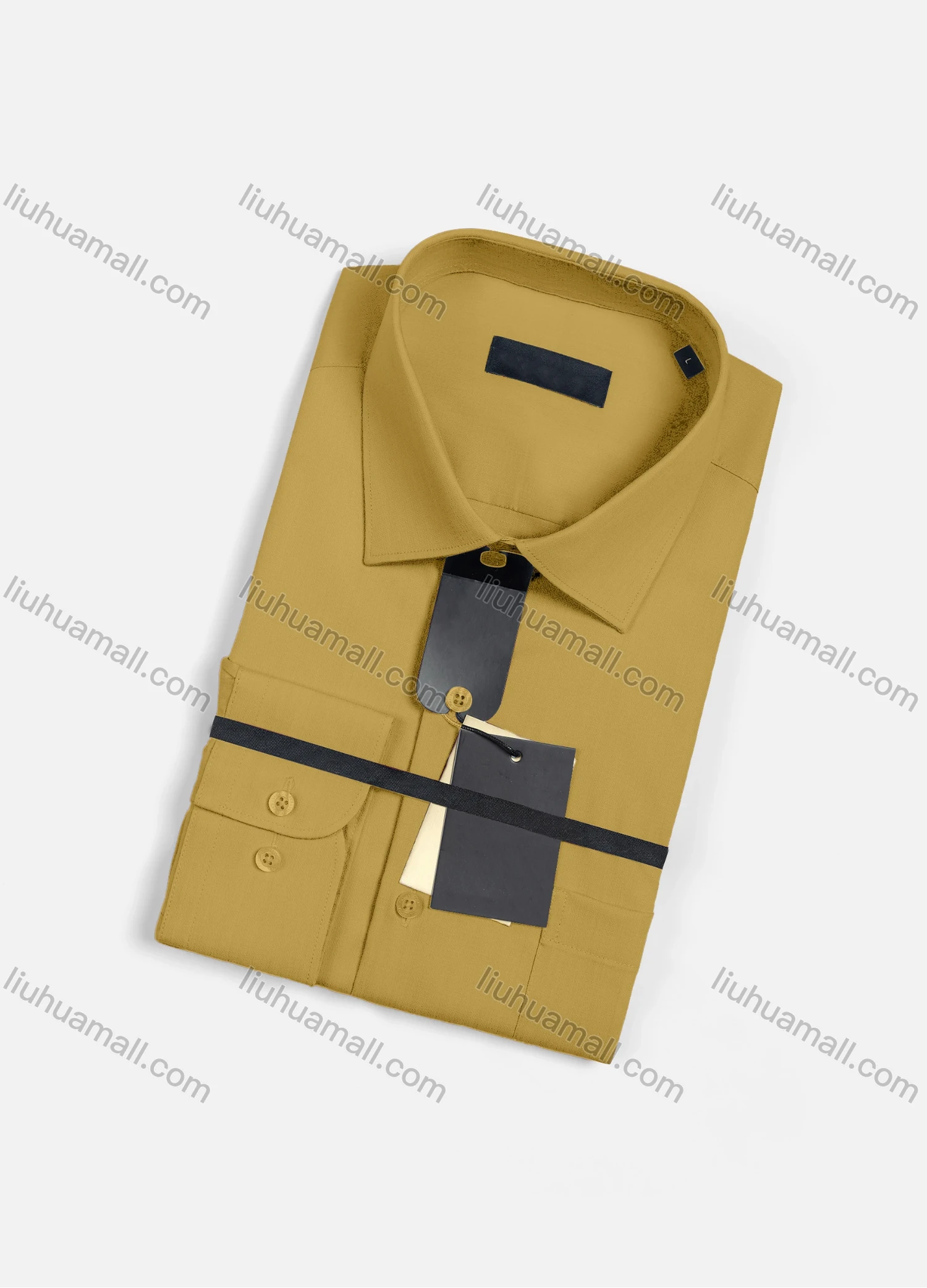 Wholesale Men's Casual Plain Long Sleeve Patch Pocket Button Down Shirt R1830# - Liuhuamall