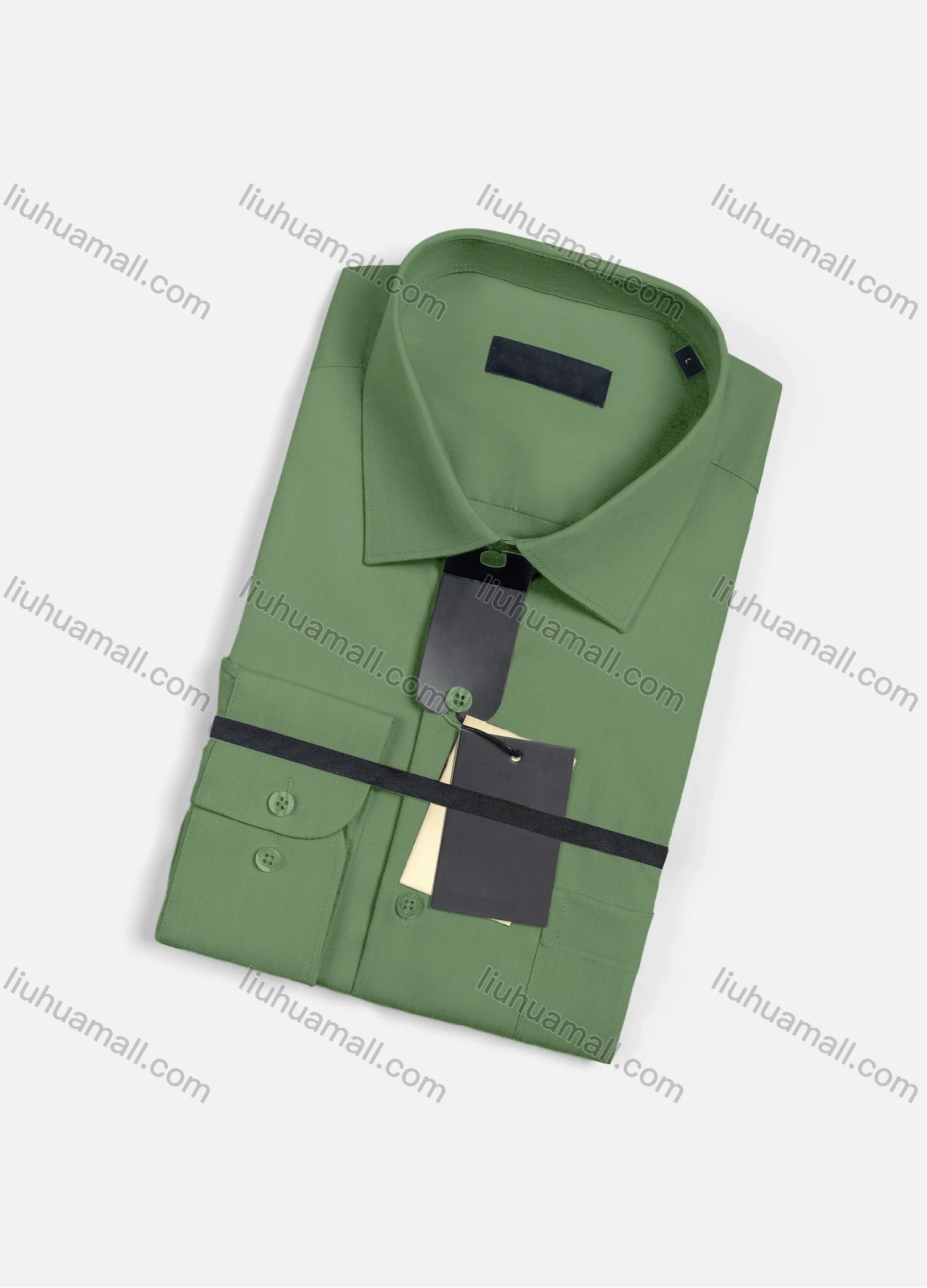 Wholesale Men's Casual Plain Long Sleeve Patch Pocket Button Down Shirt R1830# - Liuhuamall