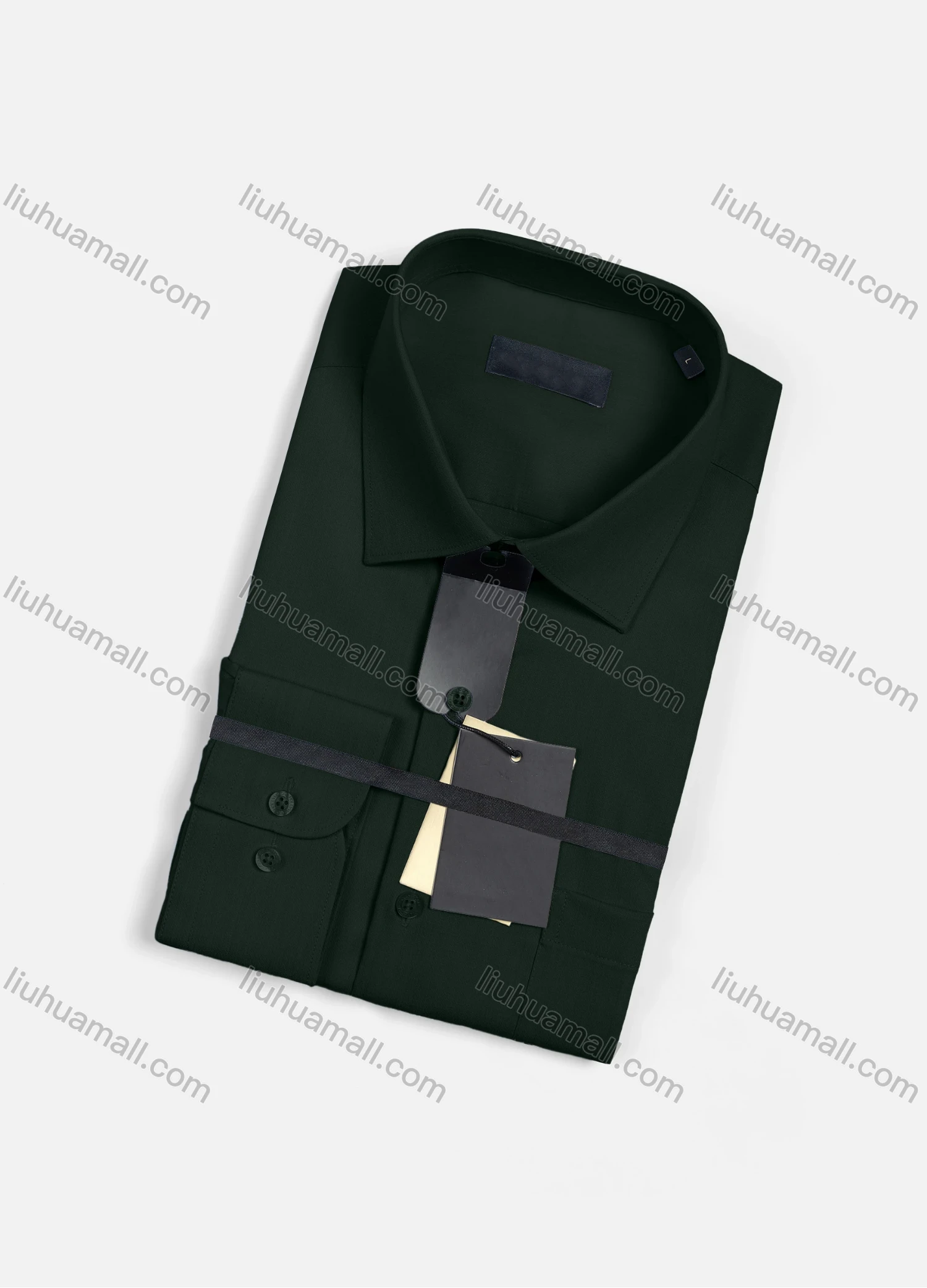 Wholesale Men's Casual Plain Long Sleeve Patch Pocket Button Down Shirt R1830# - Liuhuamall