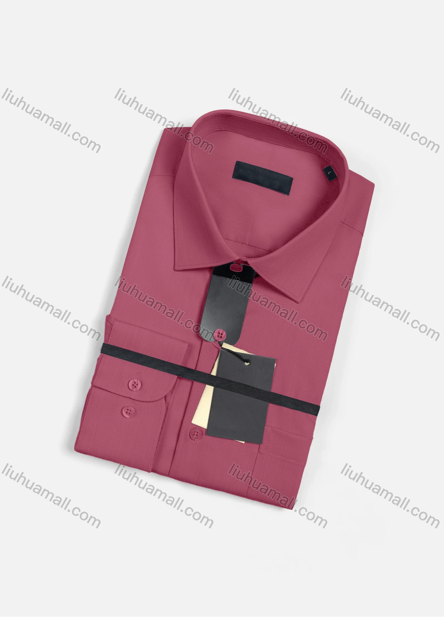 Wholesale Men's Casual Plain Long Sleeve Patch Pocket Button Down Shirt R1830# - Liuhuamall