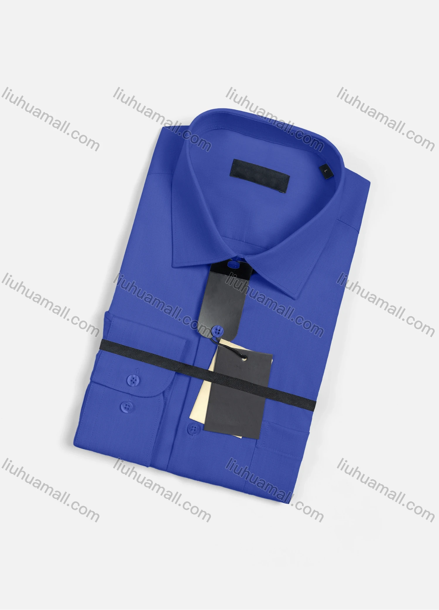 Wholesale Men's Casual Plain Long Sleeve Patch Pocket Button Down Shirt R1830# - Liuhuamall