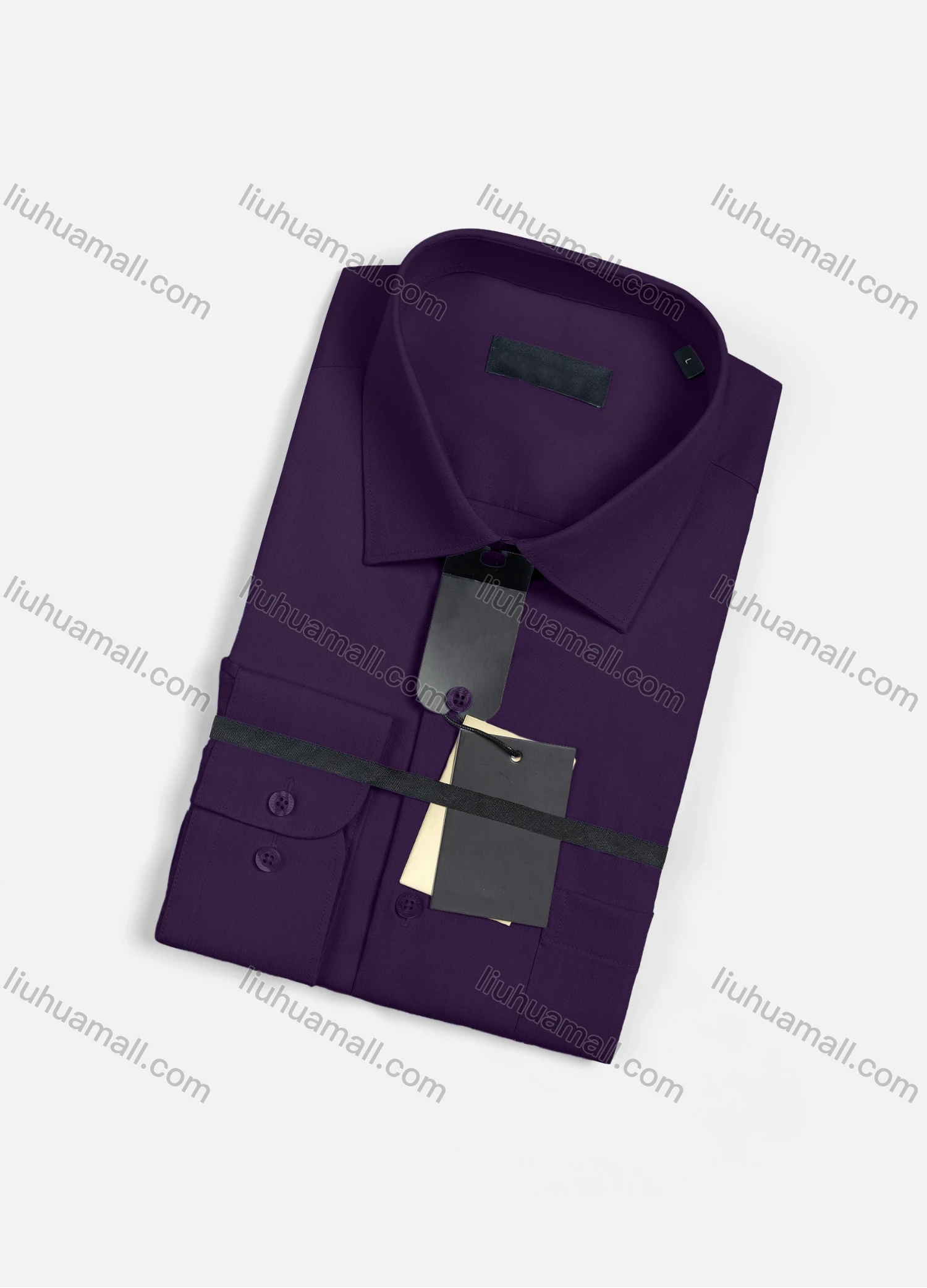 Wholesale Men's Casual Plain Long Sleeve Patch Pocket Button Down Shirt R1830# - Liuhuamall