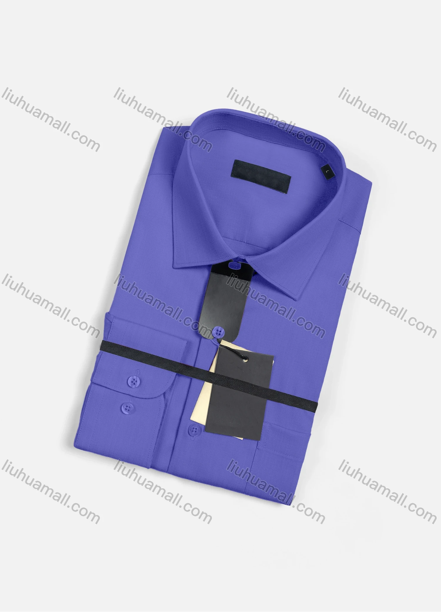 Wholesale Men's Casual Plain Long Sleeve Patch Pocket Button Down Shirt R1830# - Liuhuamall