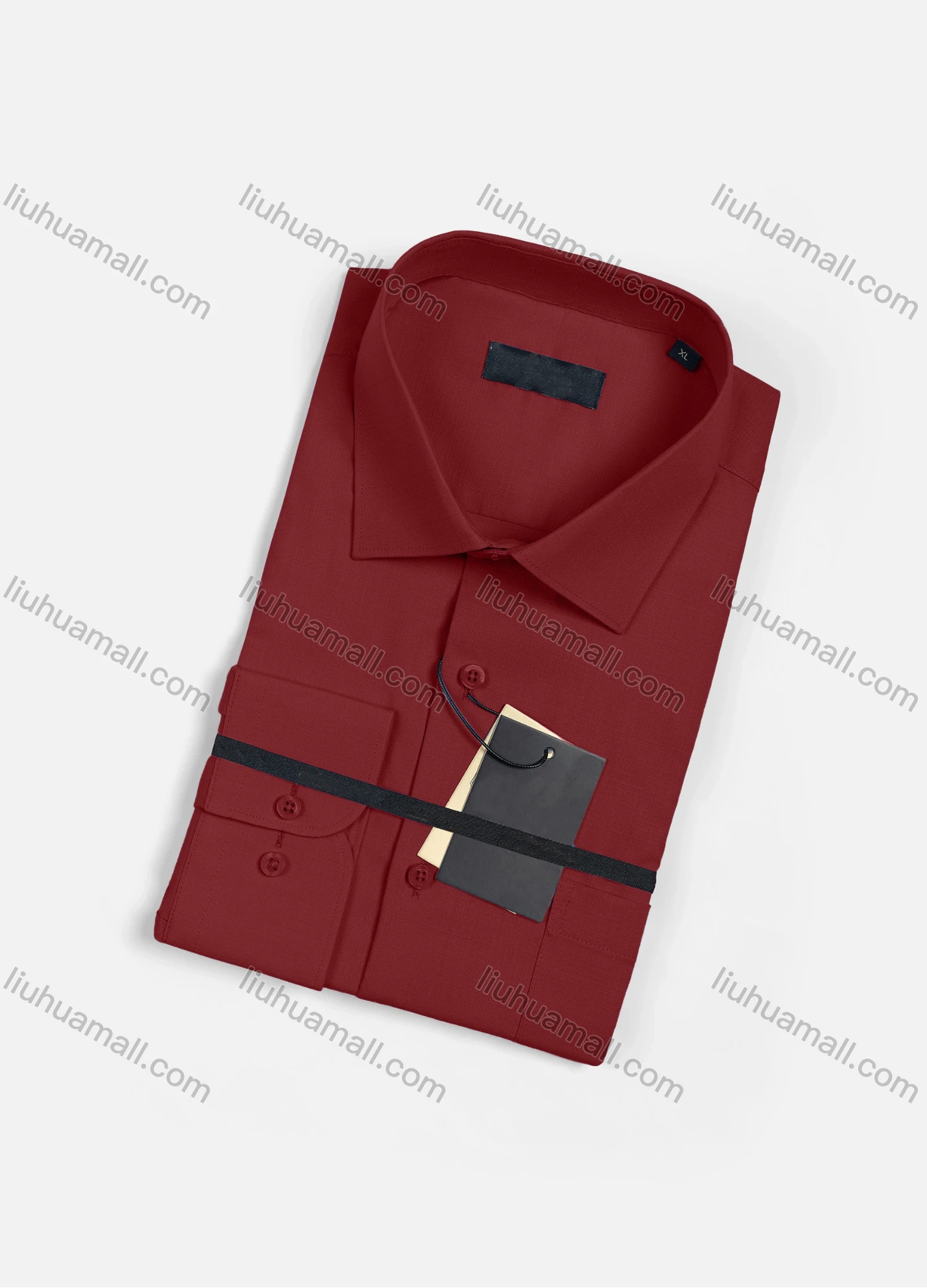 Wholesale Men's Casual Plain Long Sleeve Patch Pocket Button Down Shirt R1952# - Liuhuamall