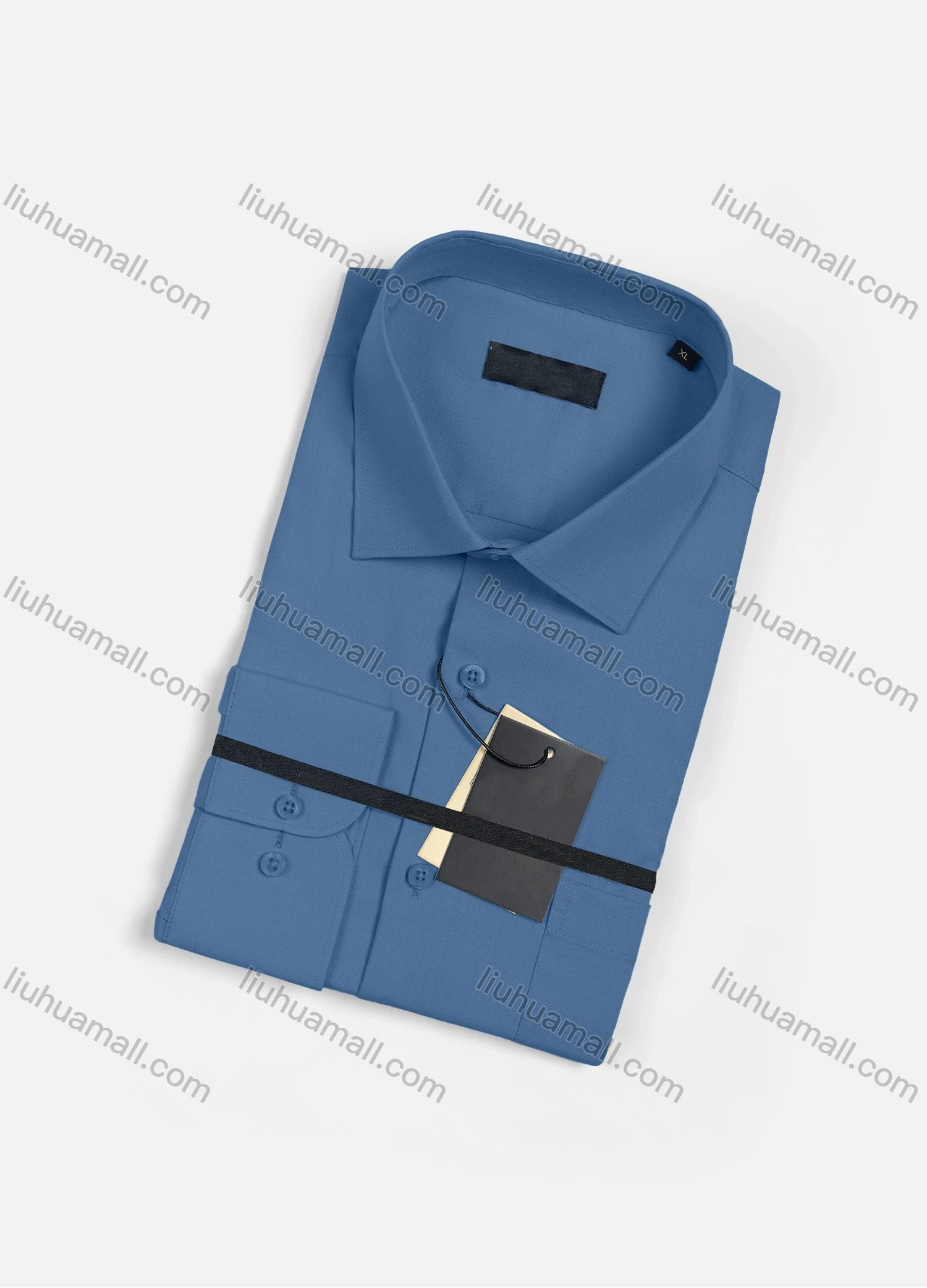Wholesale Men's Casual Plain Long Sleeve Patch Pocket Button Down Shirt R1952# - Liuhuamall