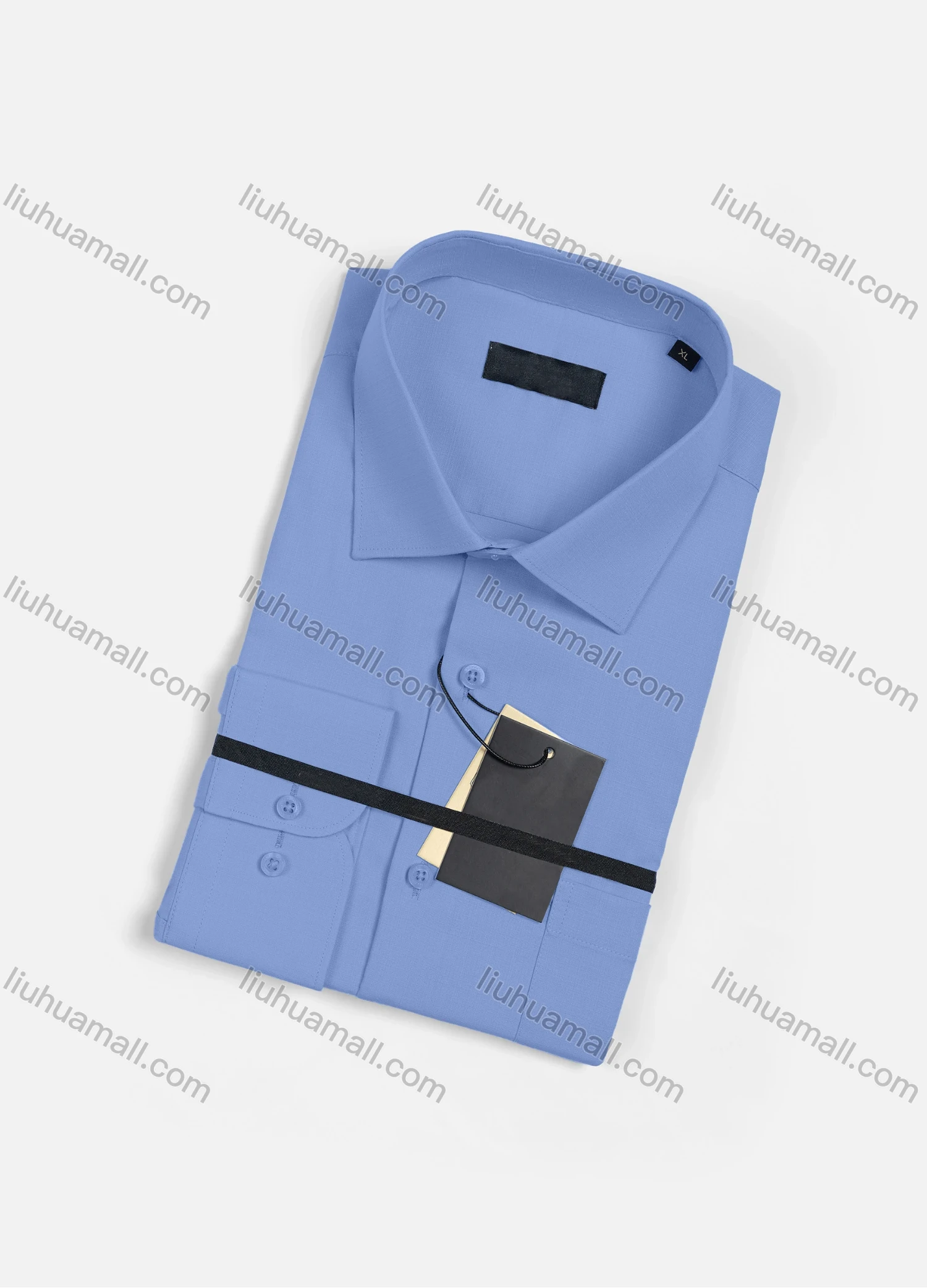Wholesale Men's Casual Plain Long Sleeve Patch Pocket Button Down Shirt R1952# - Liuhuamall