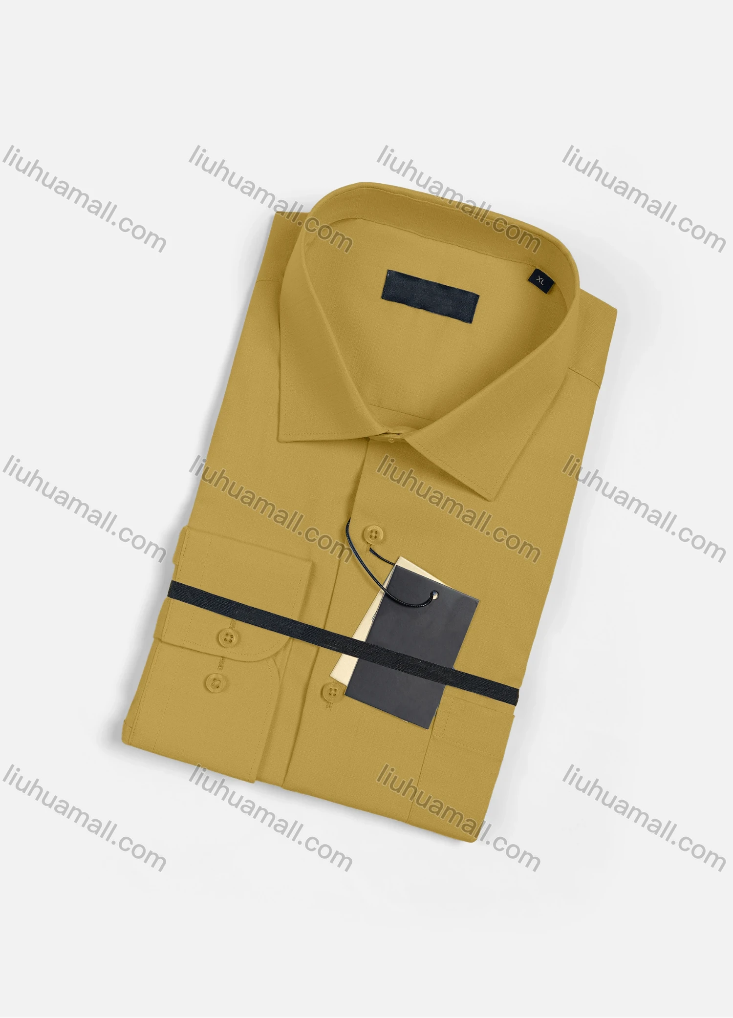 Wholesale Men's Casual Plain Long Sleeve Patch Pocket Button Down Shirt R1952# - Liuhuamall