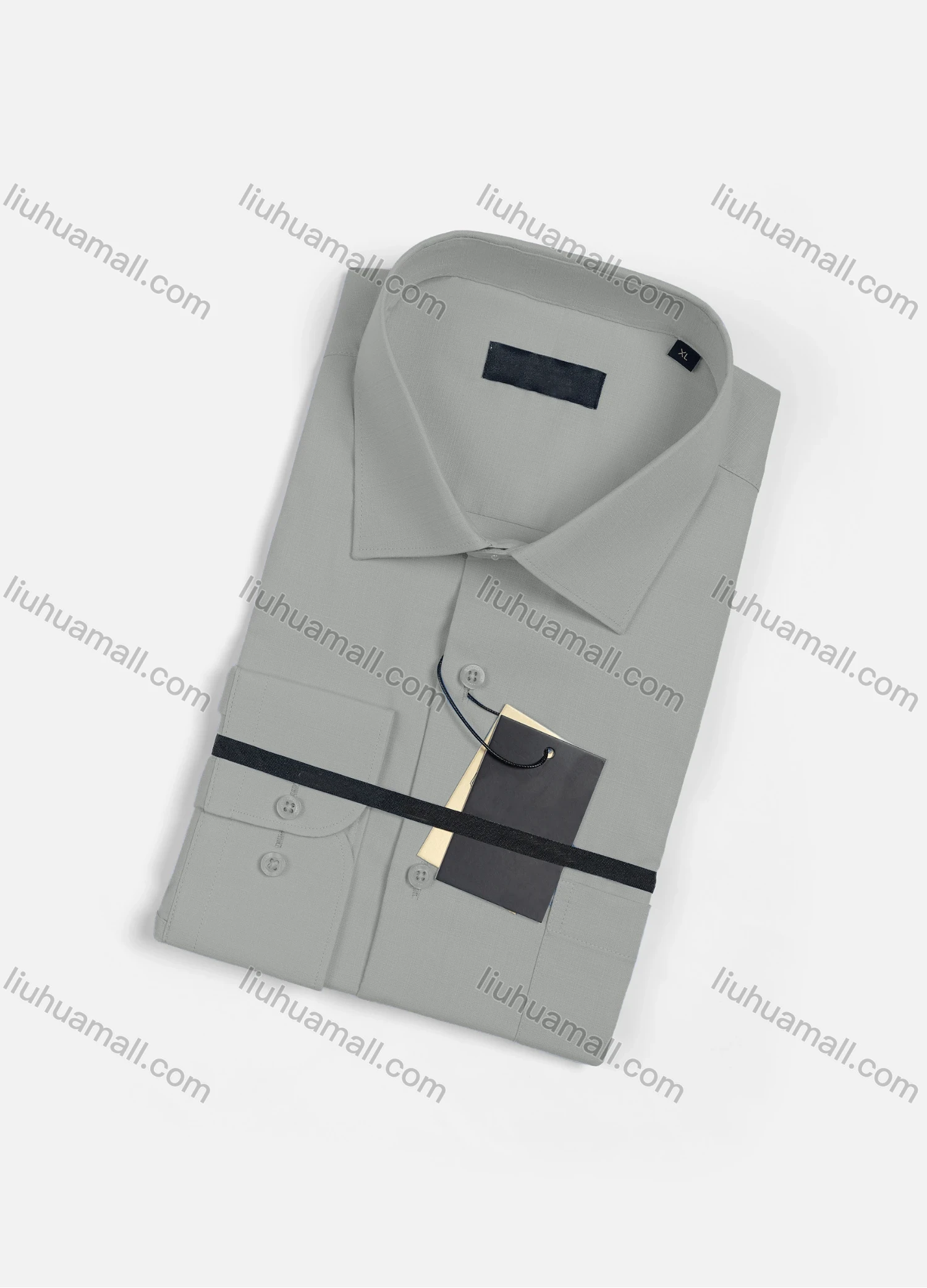 Wholesale Men's Casual Plain Long Sleeve Patch Pocket Button Down Shirt R1952# - Liuhuamall