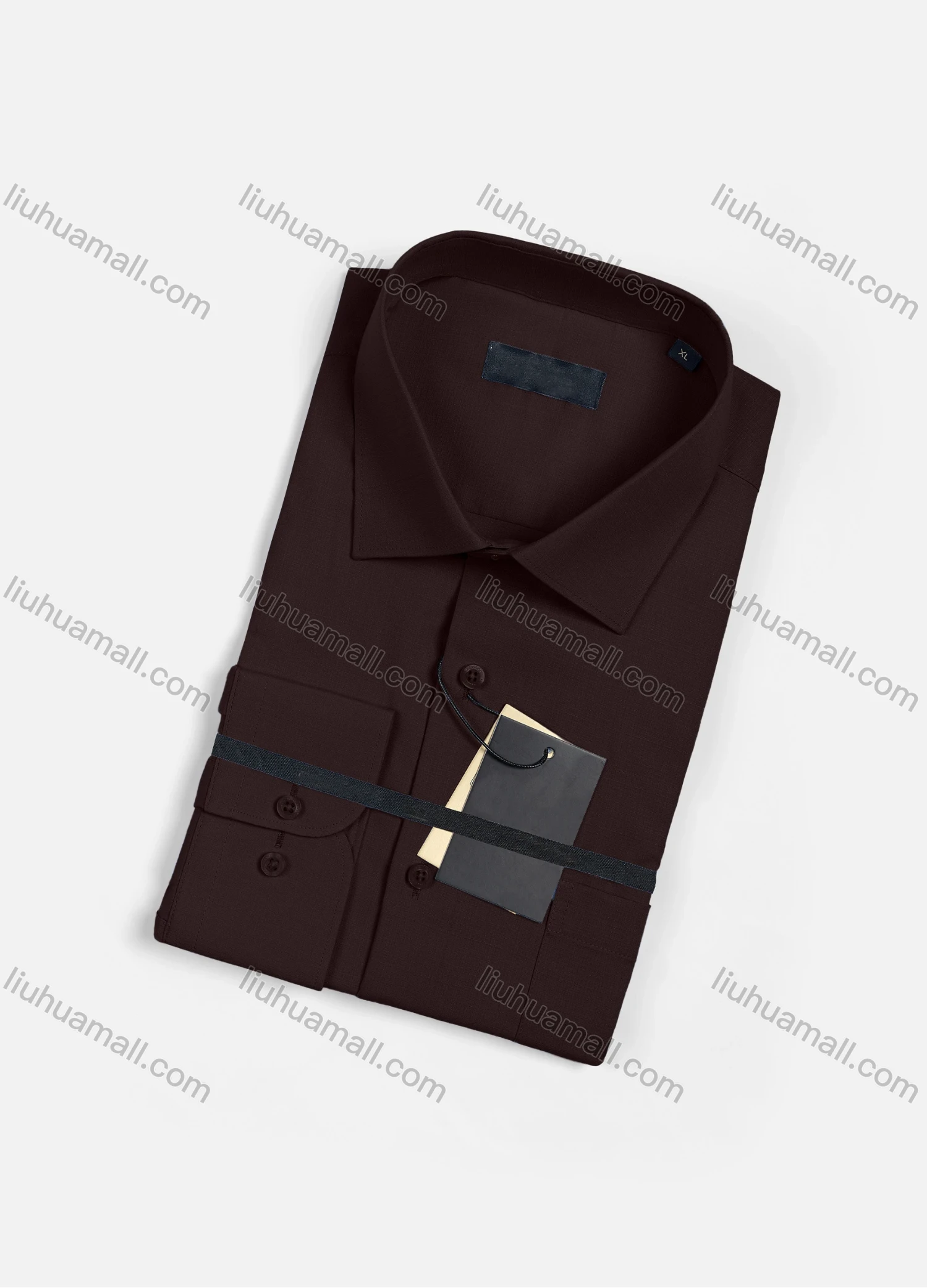 Wholesale Men's Casual Plain Long Sleeve Patch Pocket Button Down Shirt R1952# - Liuhuamall