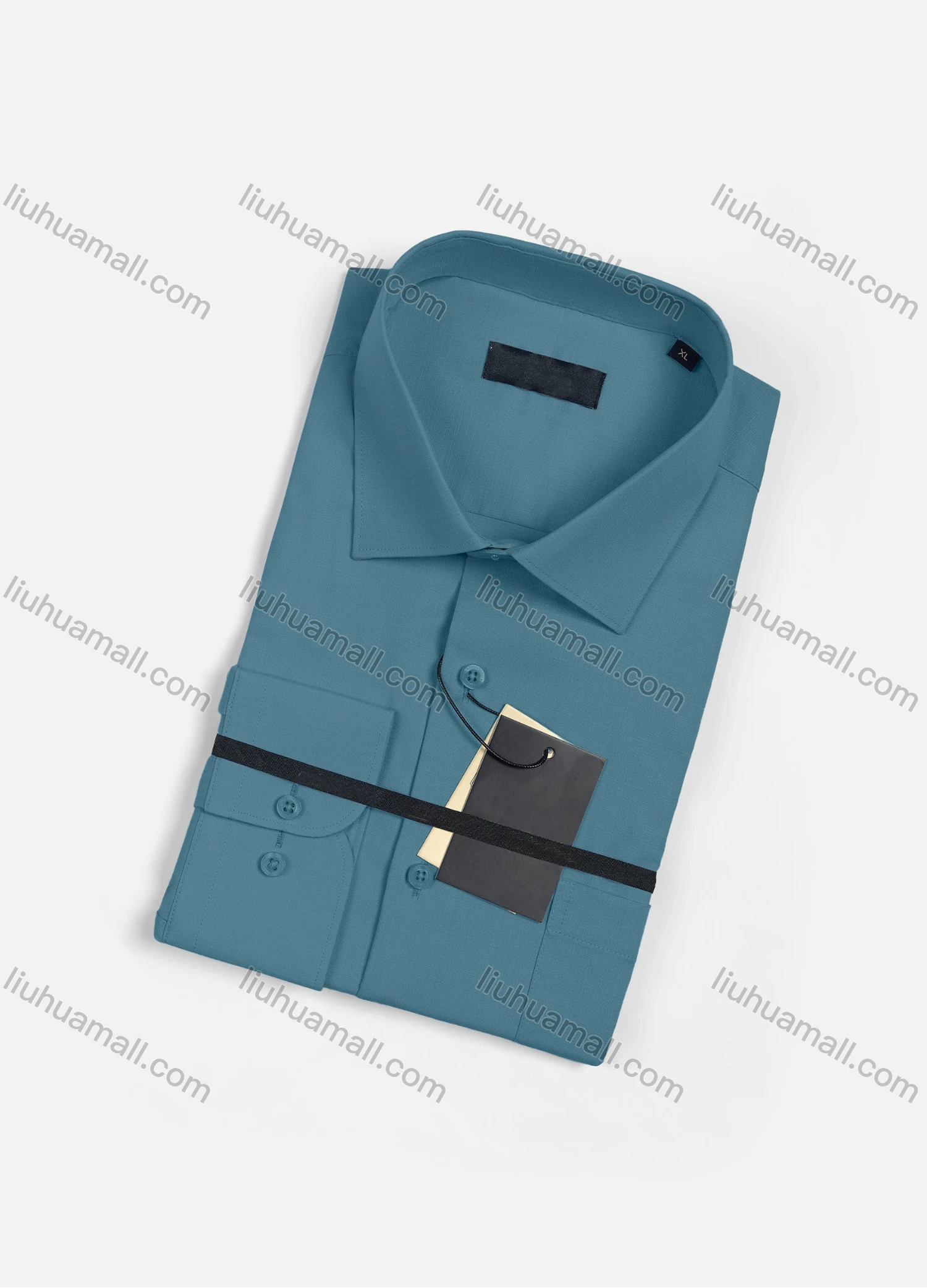 Wholesale Men's Casual Plain Long Sleeve Patch Pocket Button Down Shirt R1952# - Liuhuamall