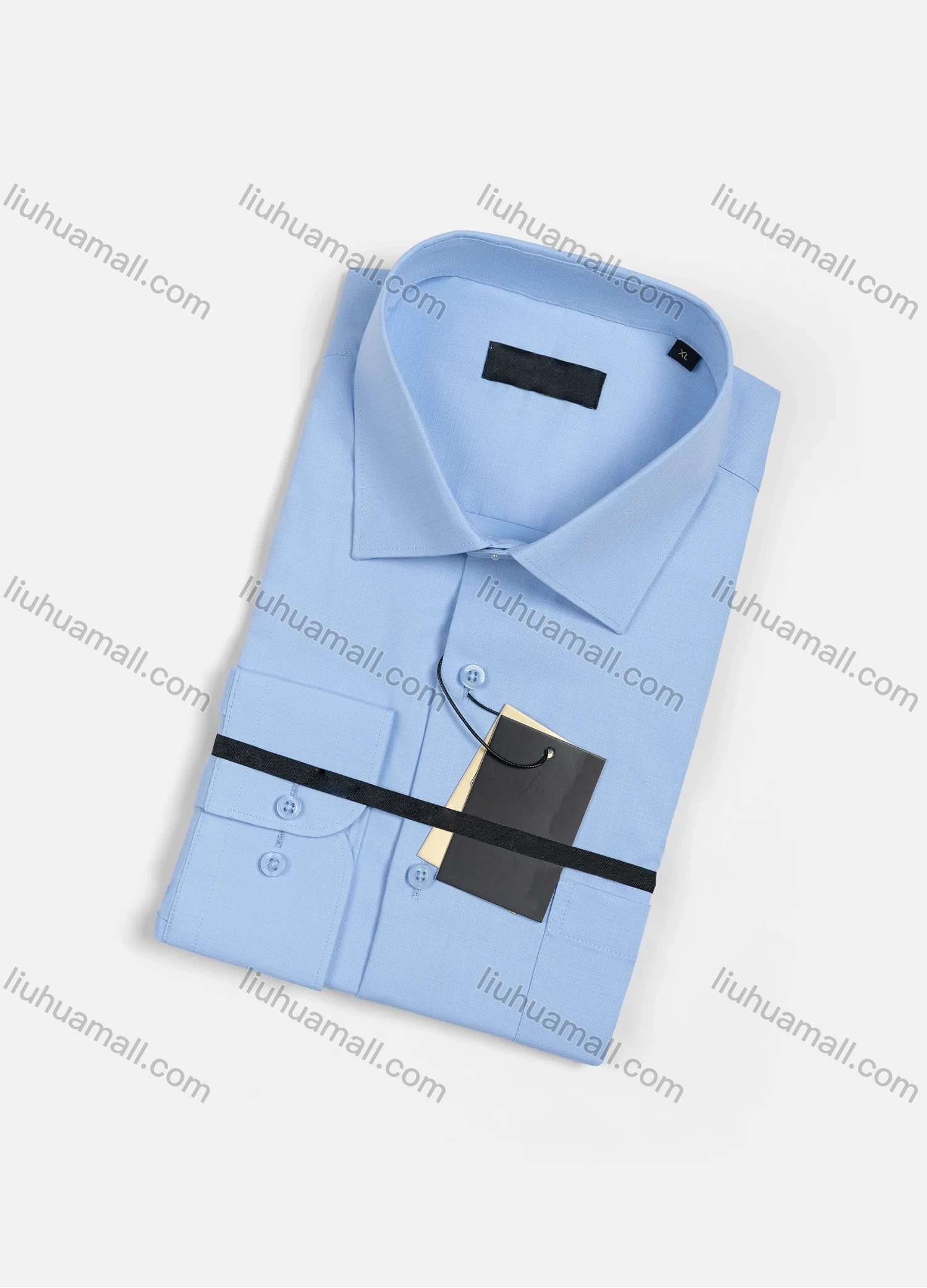 Wholesale Men's Casual Plain Long Sleeve Patch Pocket Button Down Shirt R1952# - Liuhuamall