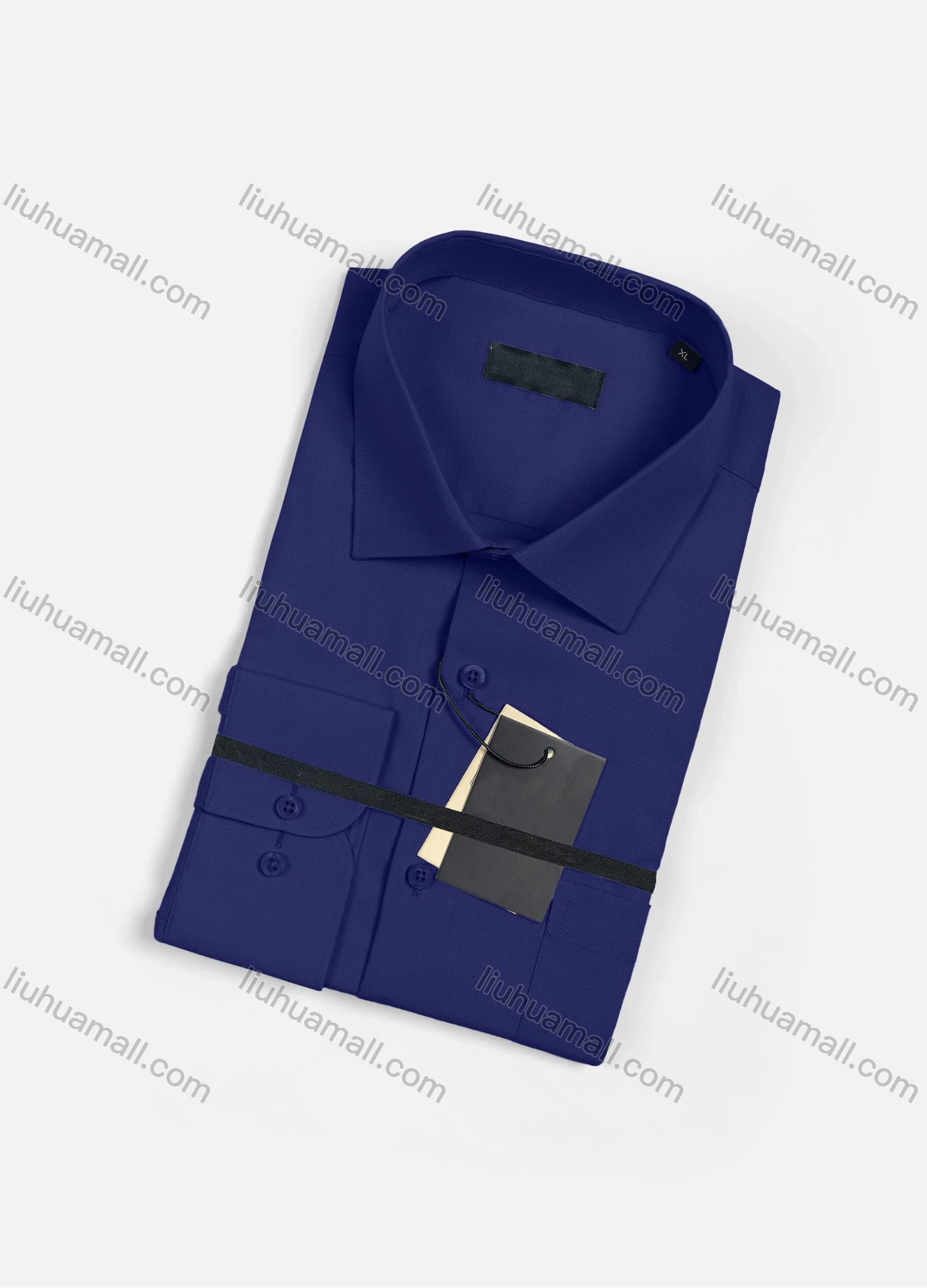 Wholesale Men's Casual Plain Long Sleeve Patch Pocket Button Down Shirt R1952# - Liuhuamall