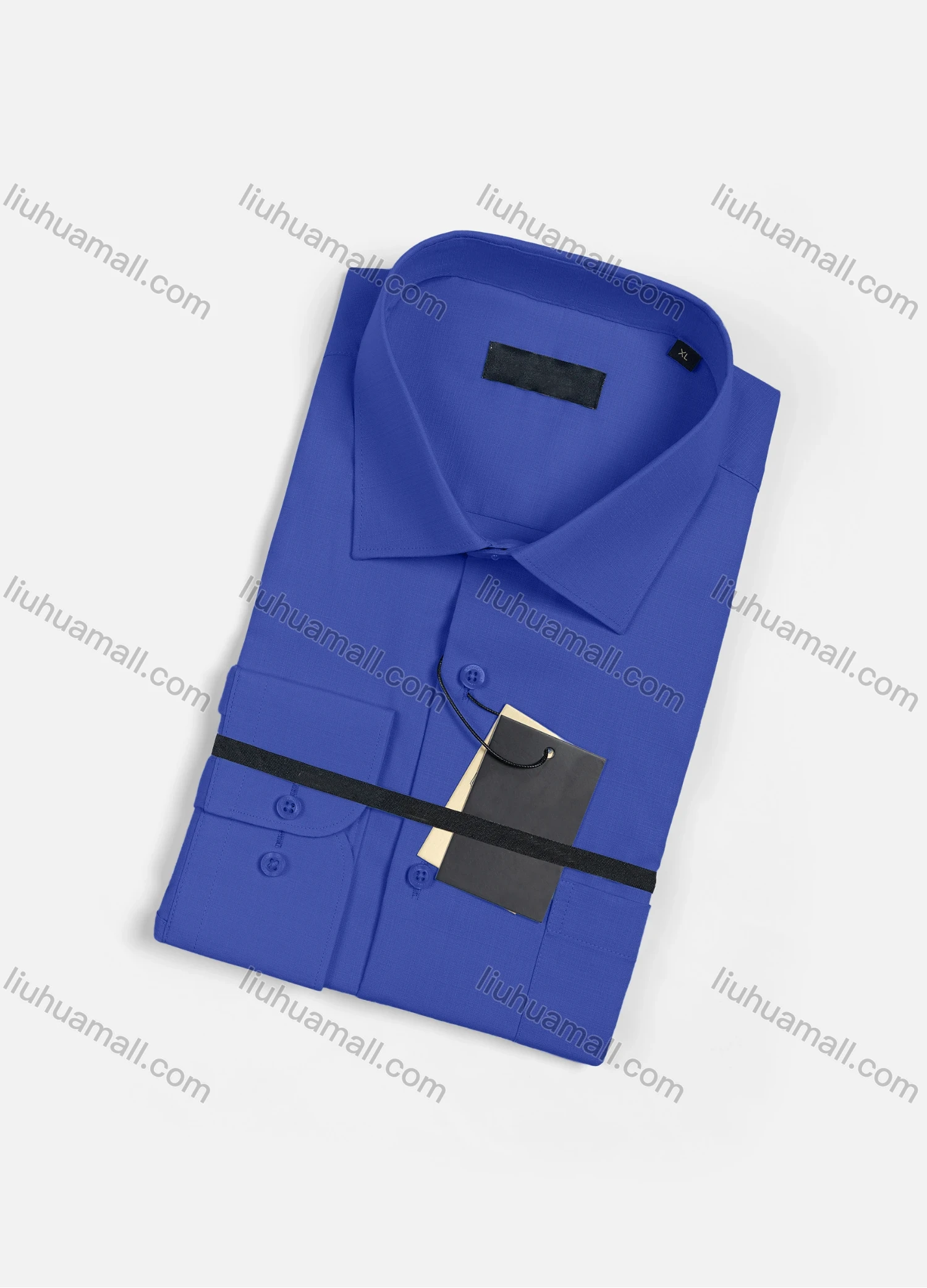 Wholesale Men's Casual Plain Long Sleeve Patch Pocket Button Down Shirt R1952# - Liuhuamall
