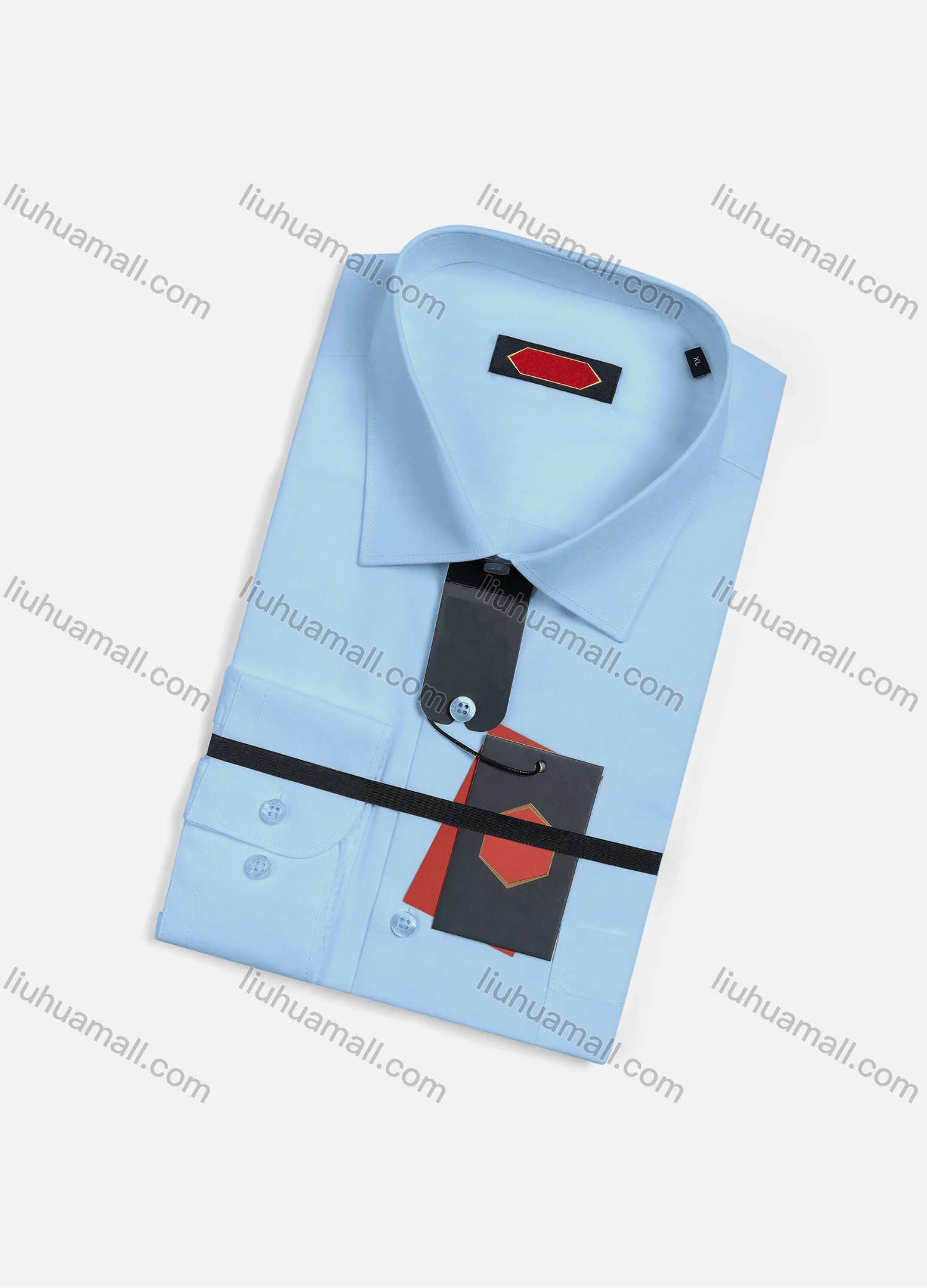 Wholesale Men's Casual Plain Long Sleeve Patch Pocket Button Down Shirt R7588-11# - Liuhuamall