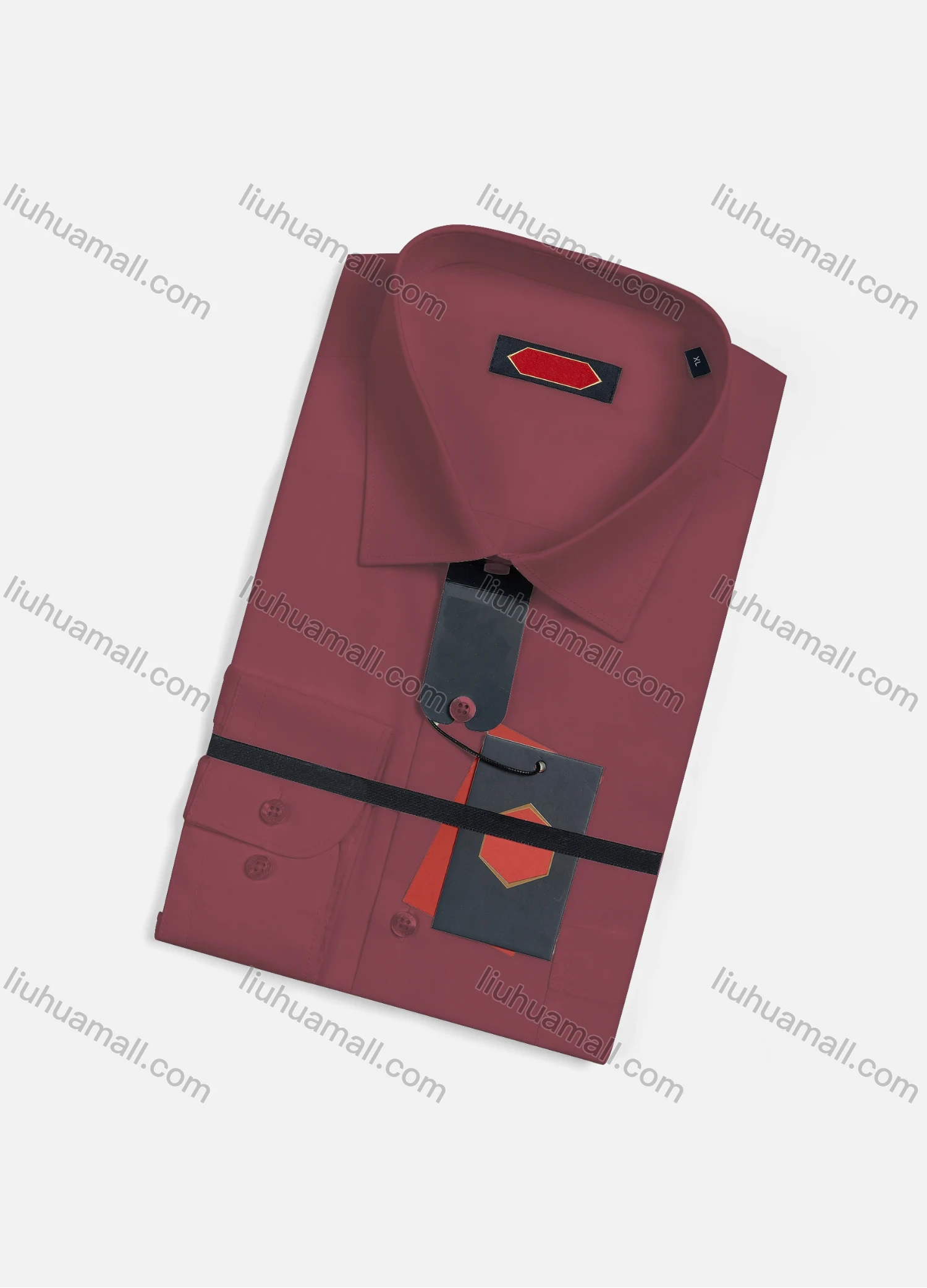 Wholesale Men's Casual Plain Long Sleeve Patch Pocket Button Down Shirt R7588-11# - Liuhuamall
