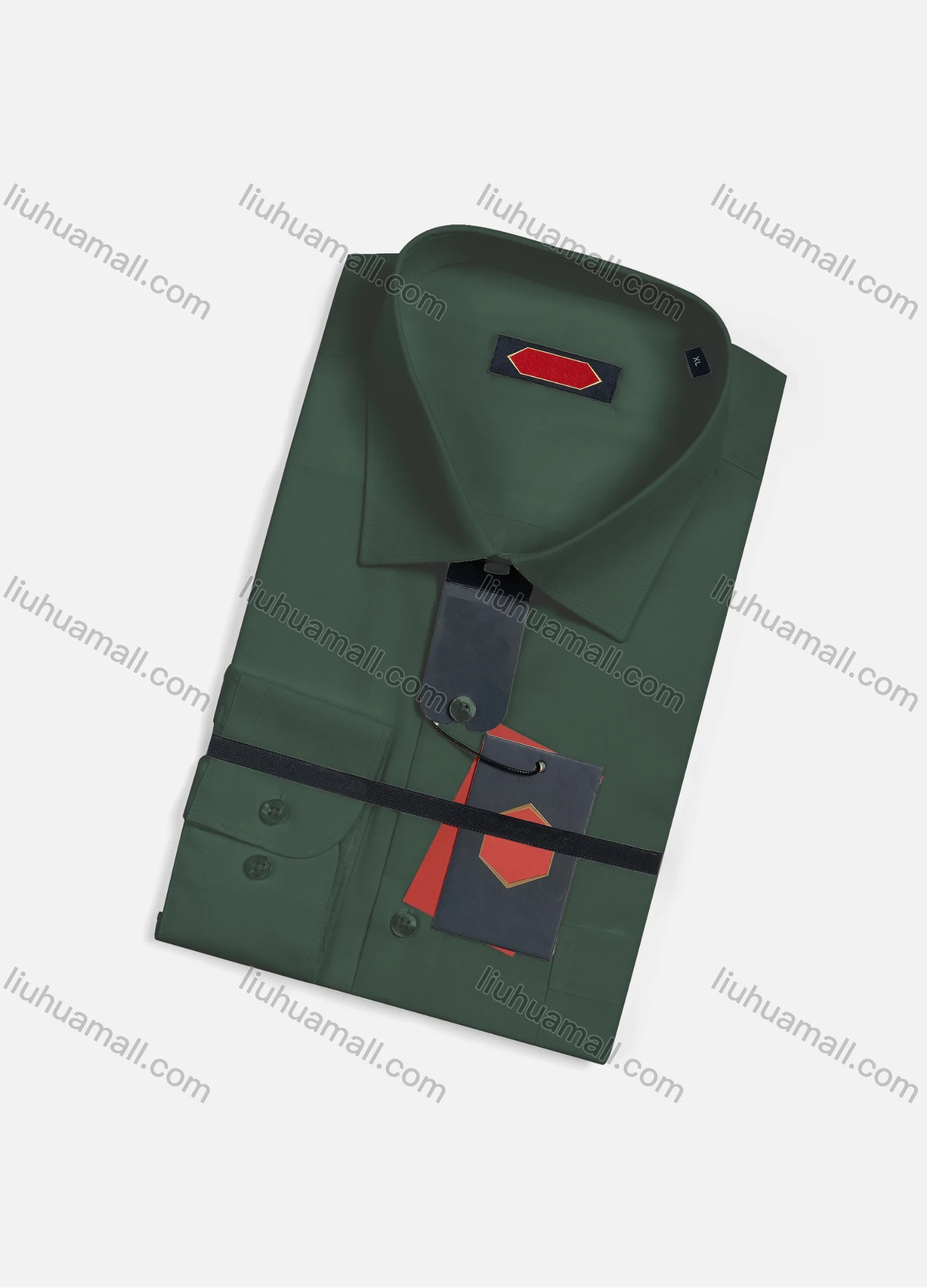 Wholesale Men's Casual Plain Long Sleeve Patch Pocket Button Down Shirt R7588-11# - Liuhuamall