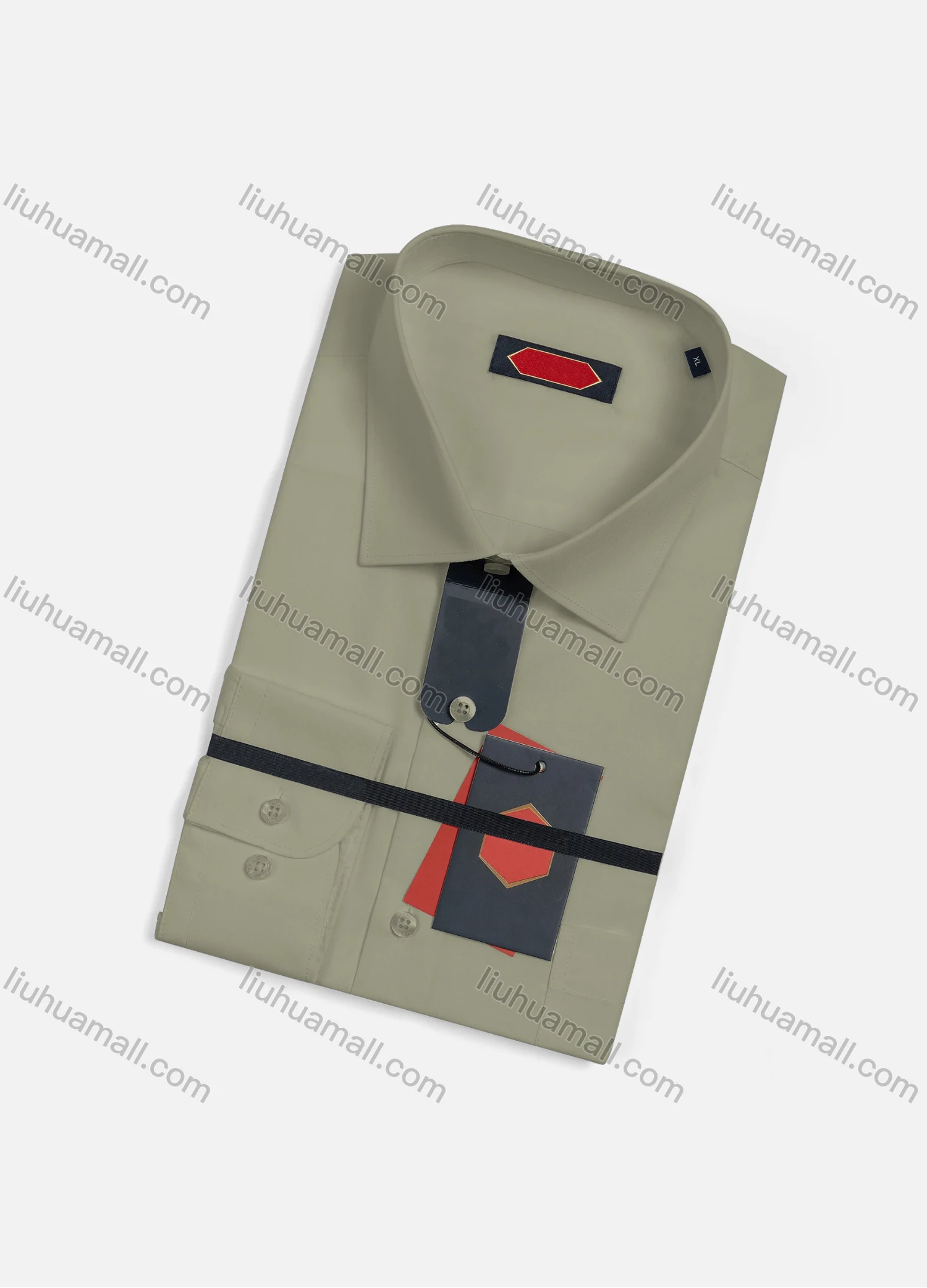 Wholesale Men's Casual Plain Long Sleeve Patch Pocket Button Down Shirt R7588-11# - Liuhuamall