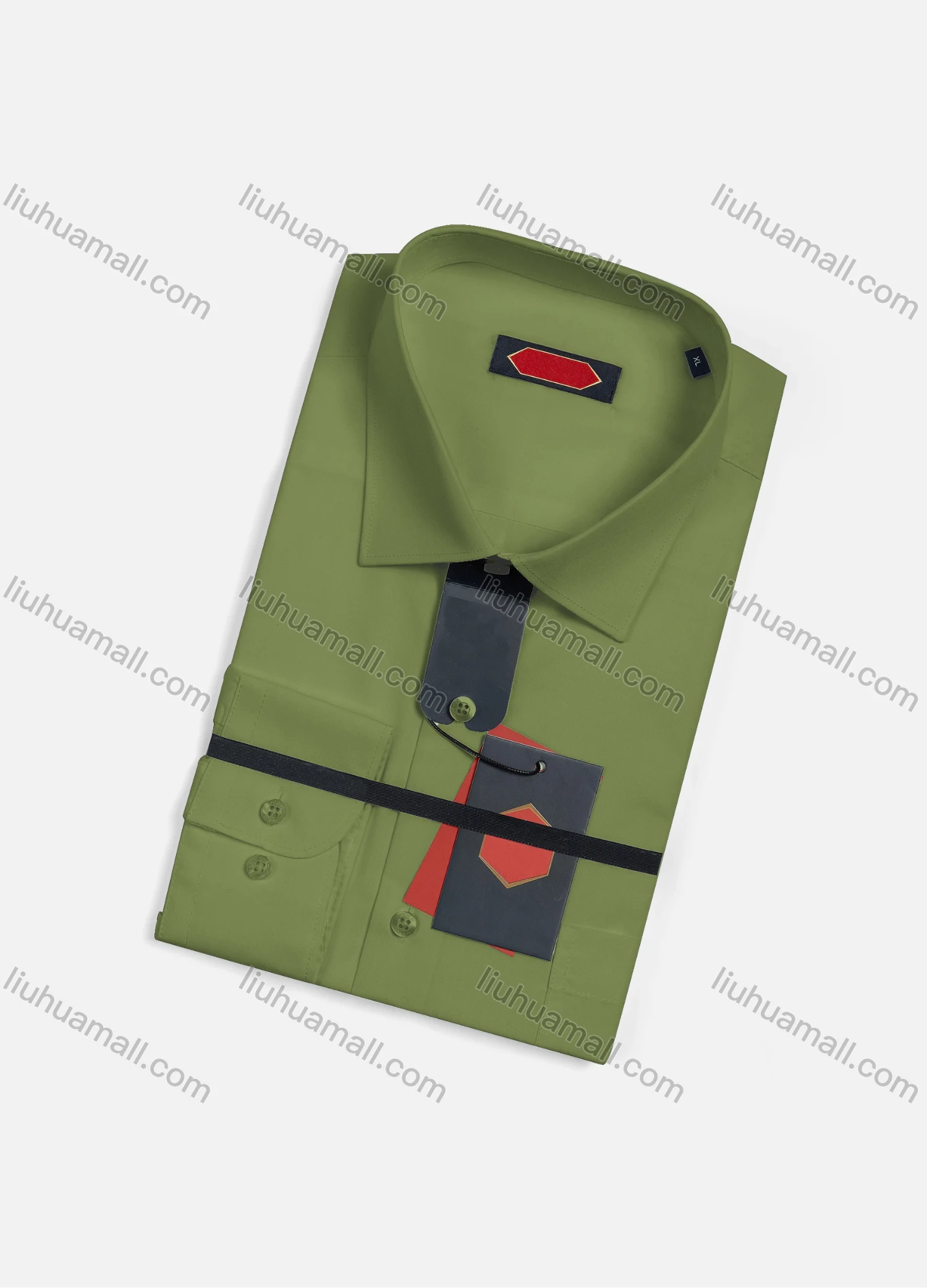Wholesale Men's Casual Plain Long Sleeve Patch Pocket Button Down Shirt R7588-11# - Liuhuamall