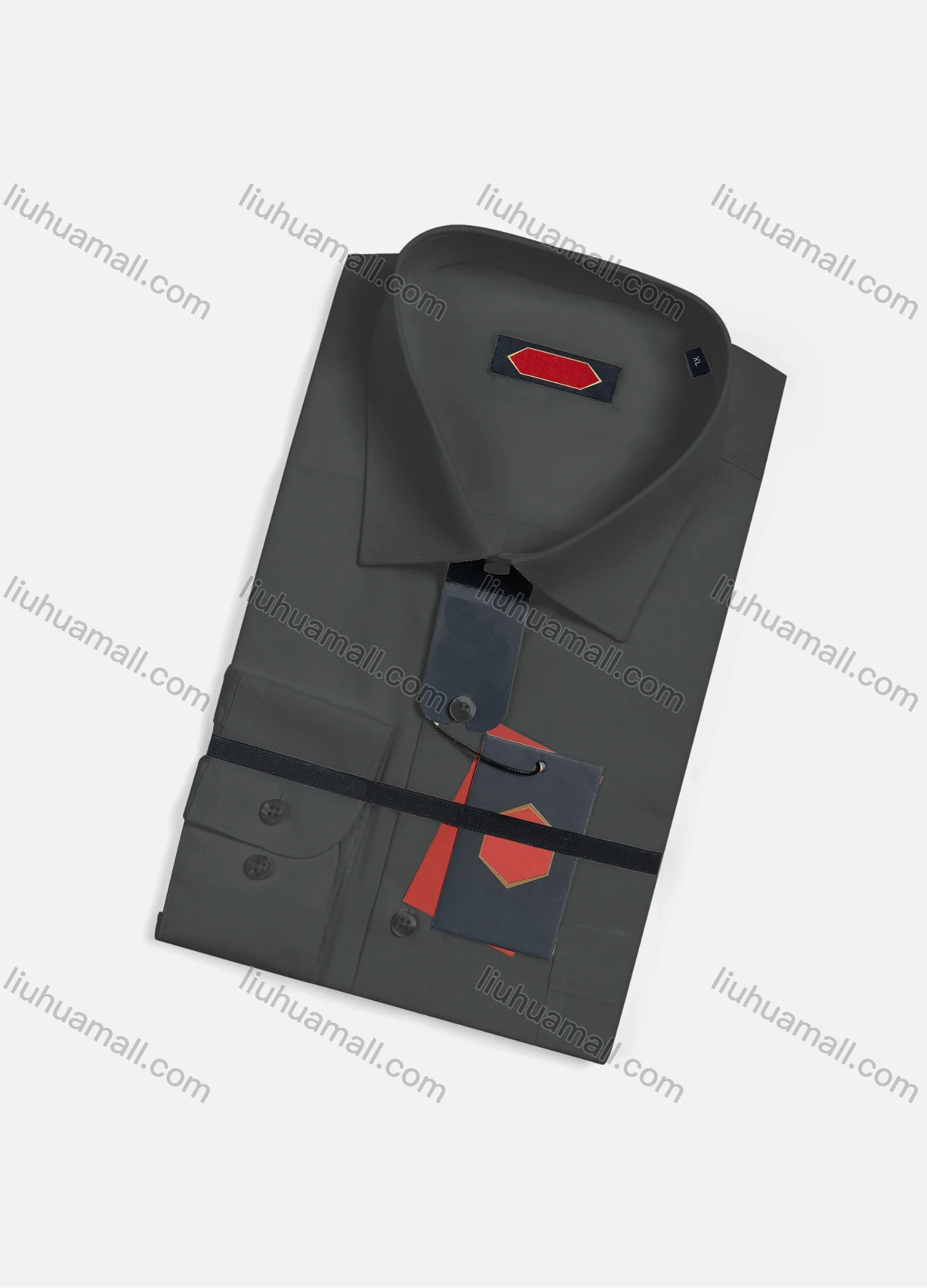 Wholesale Men's Casual Plain Long Sleeve Patch Pocket Button Down Shirt R7588-11# - Liuhuamall