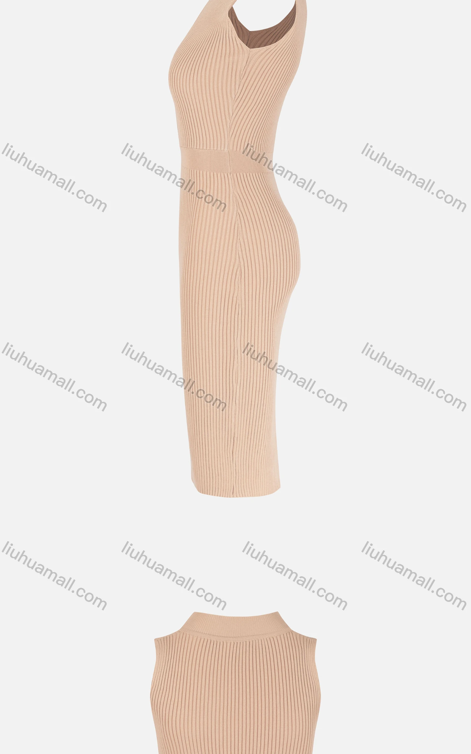 Wholesale Women's Casual Plain Notched Neck Button Front Bodycon Midi Dress - Liuhuamall