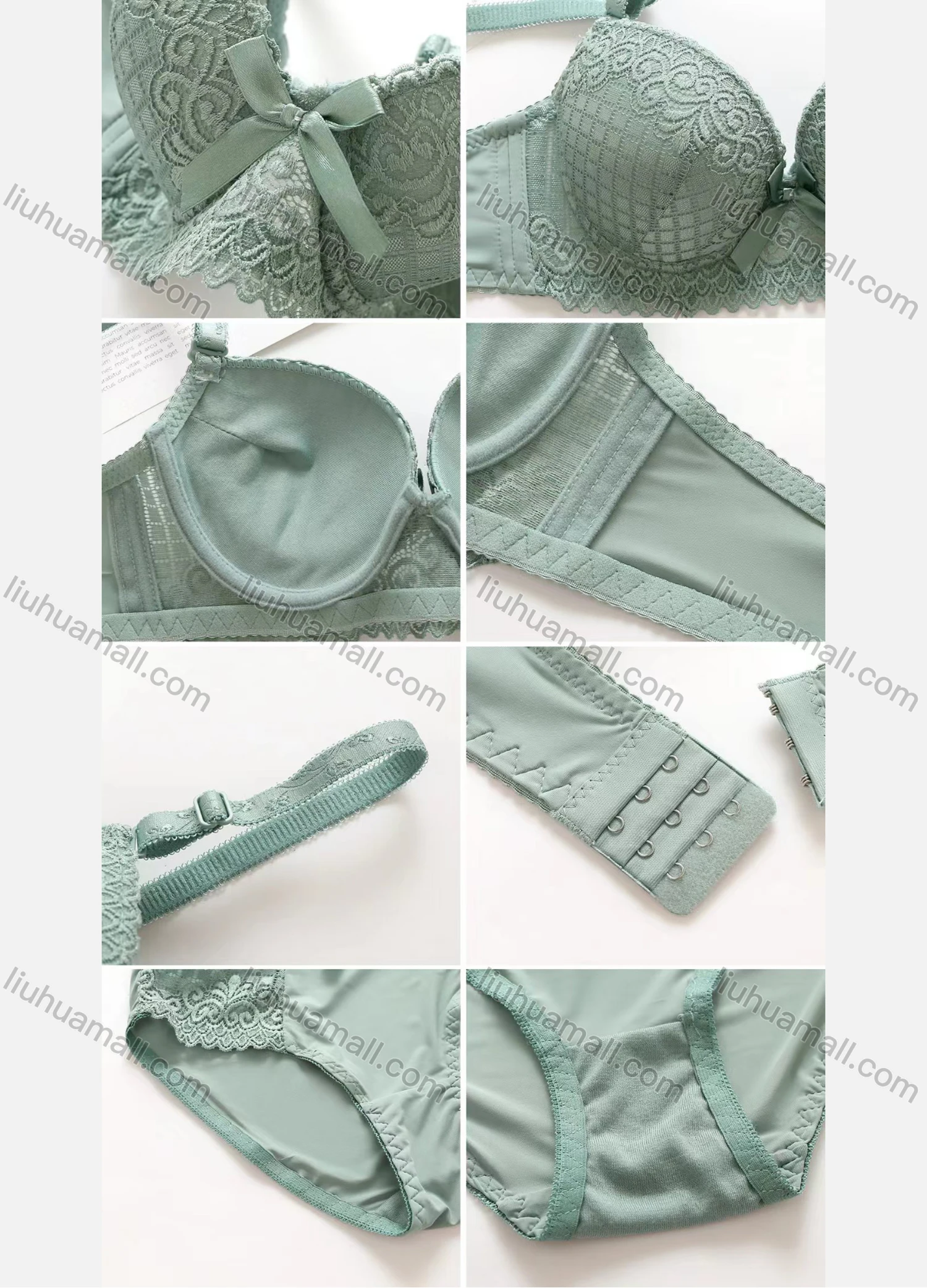 Wholesale Women's Lace Push Up Adjustable Strap Bra & Briefs 2 Piece Underwear Set 457# - Liuhuamall