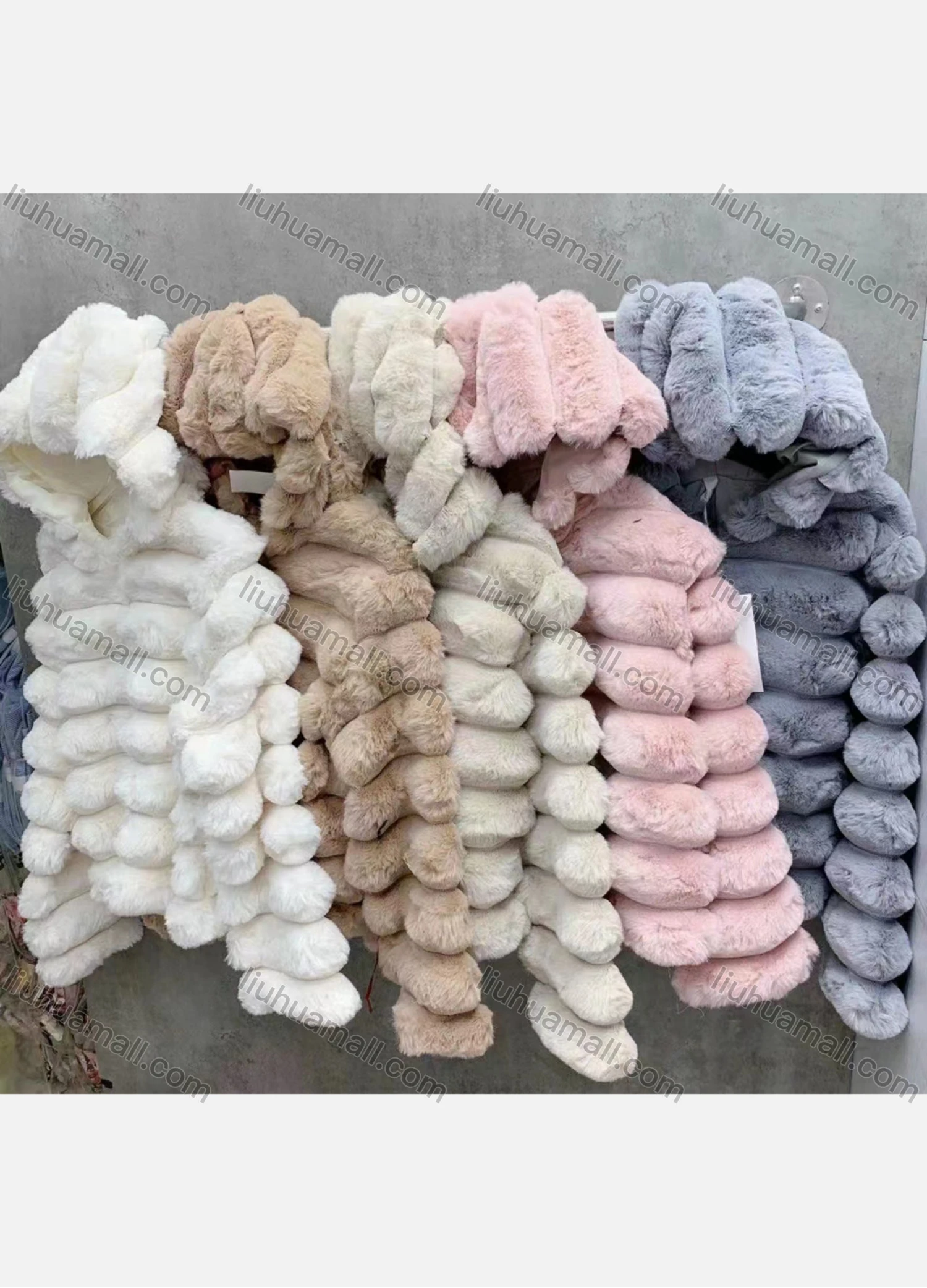 Wholesale Women's Casual Plain Zipper Hooded Thermal Fluffy Coat - Liuhuamall