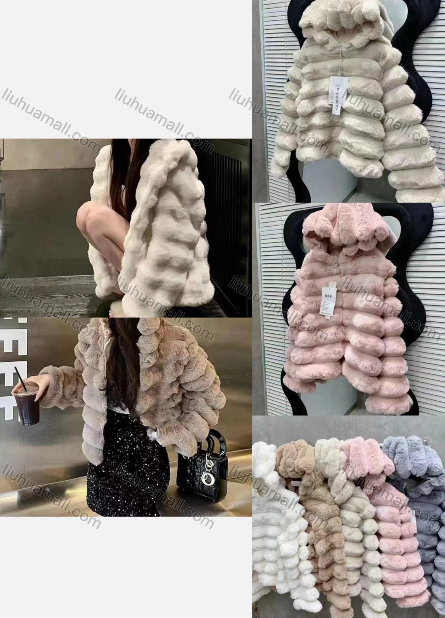 Wholesale Women's Casual Plain Zipper Hooded Thermal Fluffy Coat 3003# - Liuhuamall
