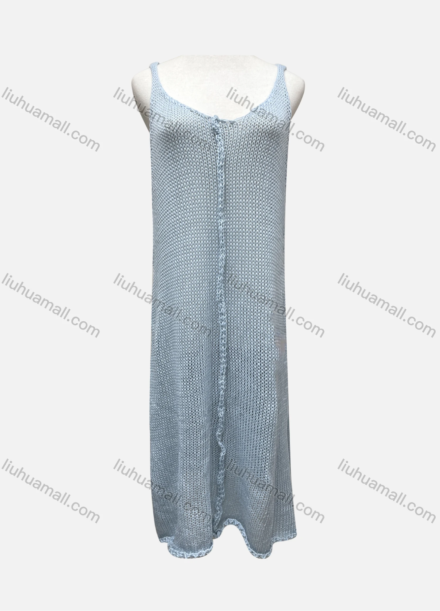 Wholesale Women's Casual Plain Knit Maxi Spaghetti Strap Cami Dress 60823# - Liuhuamall