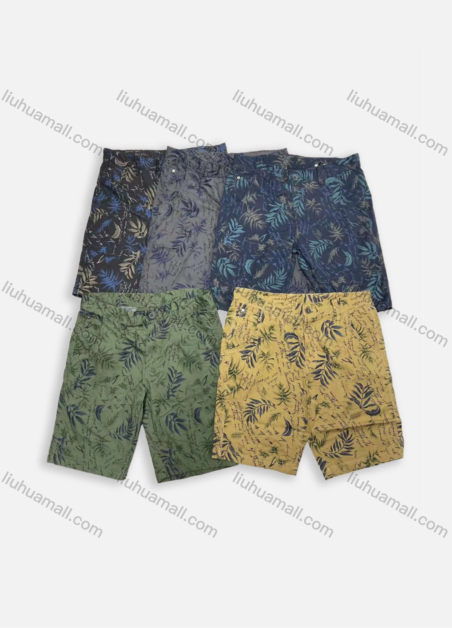 Wholesale Men's Casual Allover Print Side Pockets Shorts 19251# - Liuhuamall