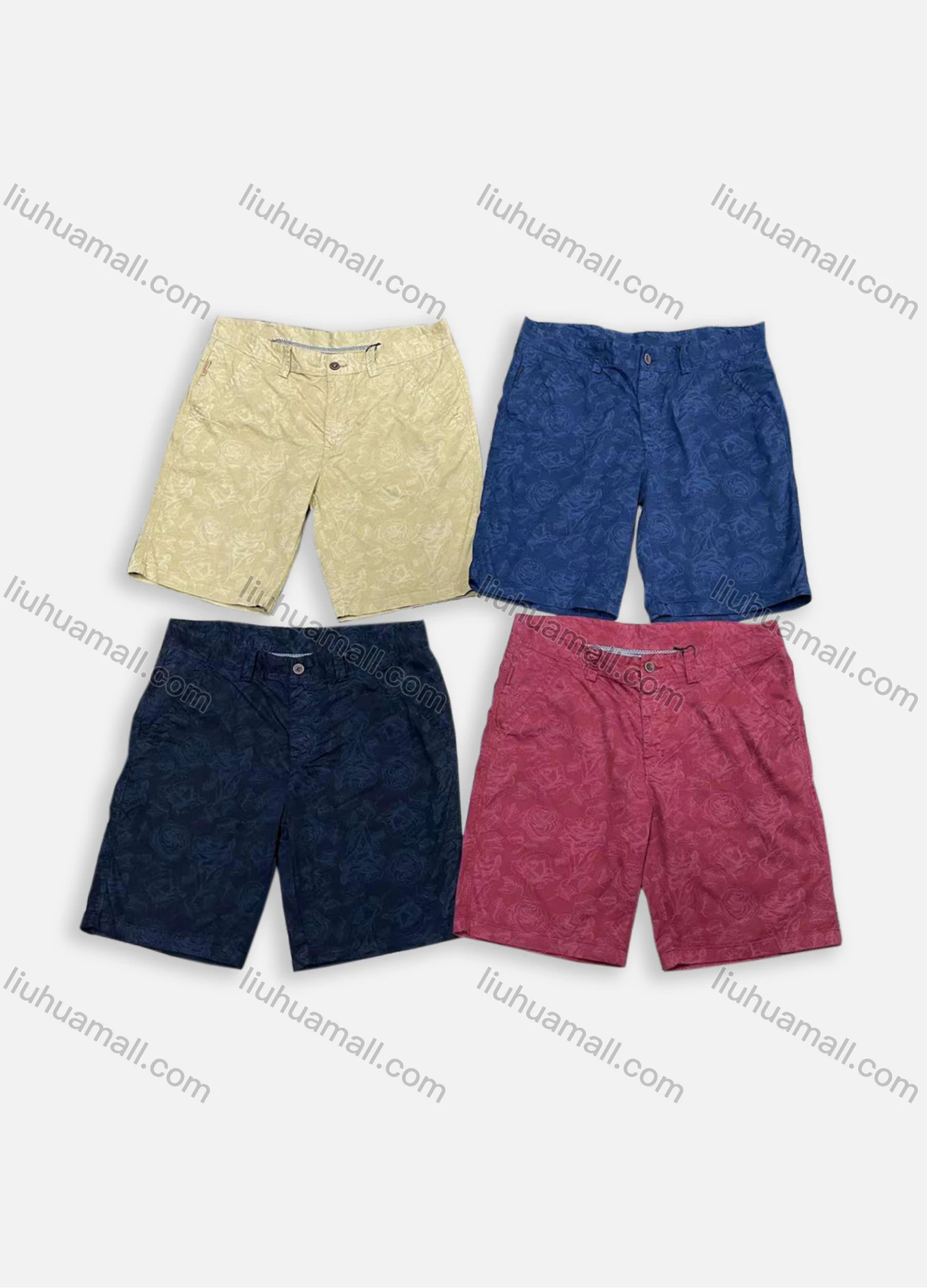 Wholesale Men's Casual Side Pockets Allover Print Shorts M5061# - Liuhuamall
