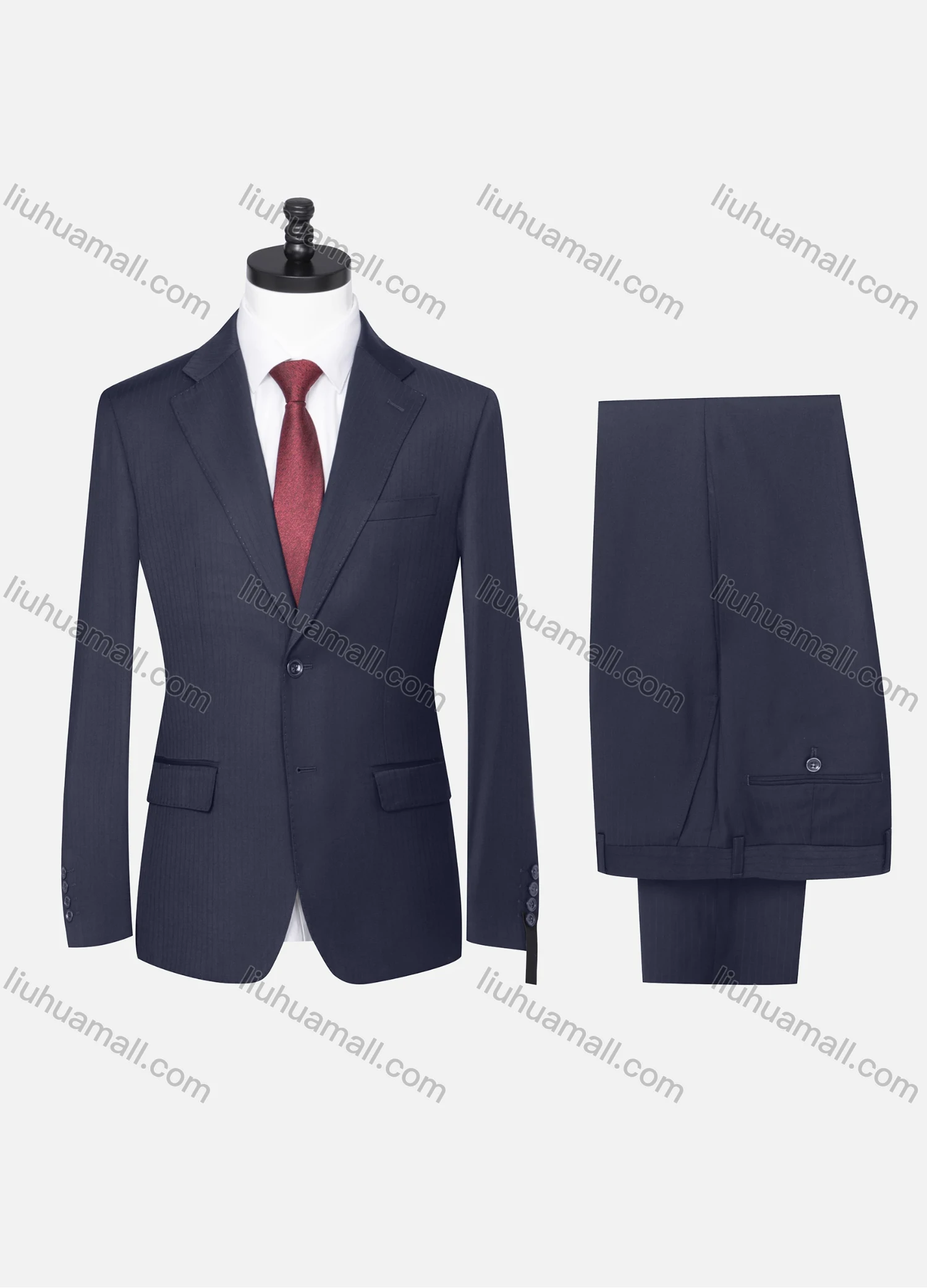 Wholesale Men's Formal Striped Two Button Blazer Jacket & Pants 2 Piece Suit Set 18226# - Liuhuamall