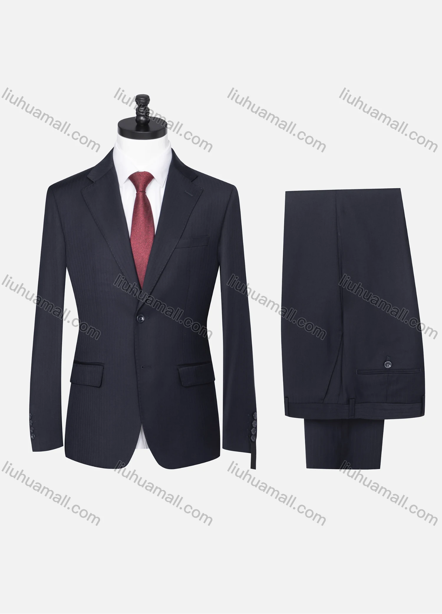 Wholesale Men's Formal Striped Two Button Blazer Jacket & Pants 2 Piece Suit Set 18226# - Liuhuamall