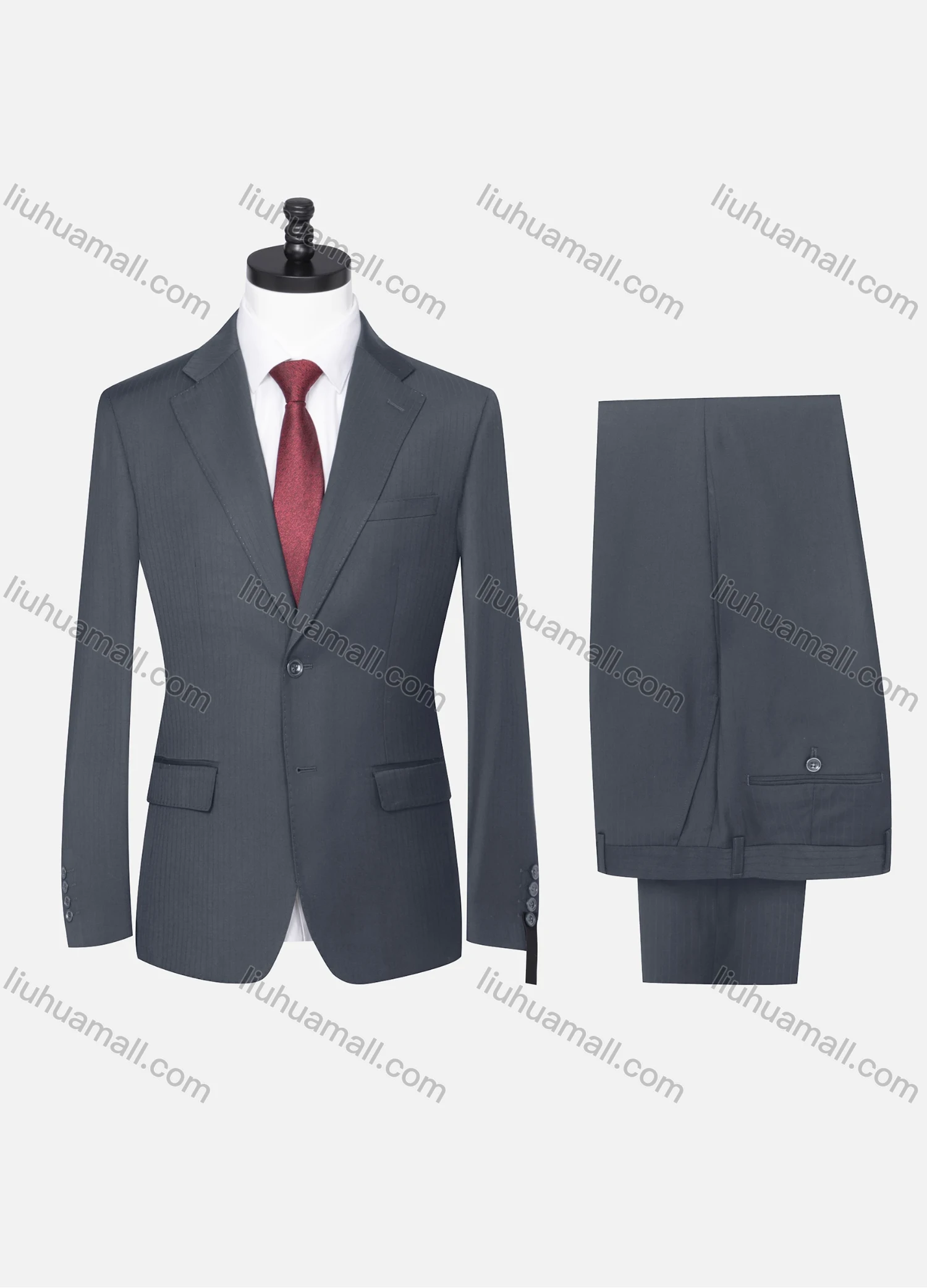 Wholesale Men's Formal Striped Two Button Blazer Jacket & Pants 2 Piece Suit Set 18226# - Liuhuamall