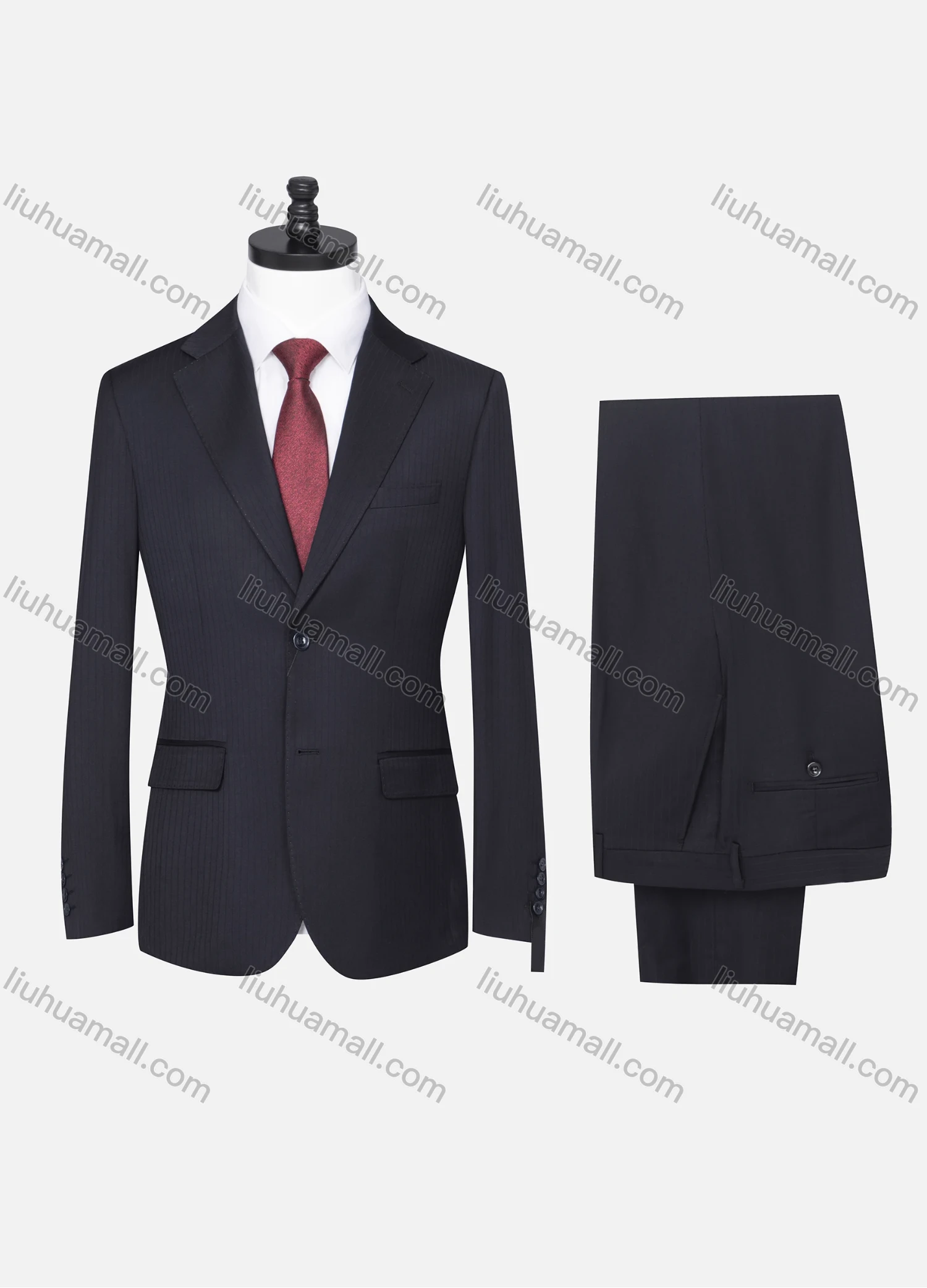 Wholesale Men's Formal Striped Two Button Blazer Jacket & Pants 2 Piece Suit Set 18226# - Liuhuamall