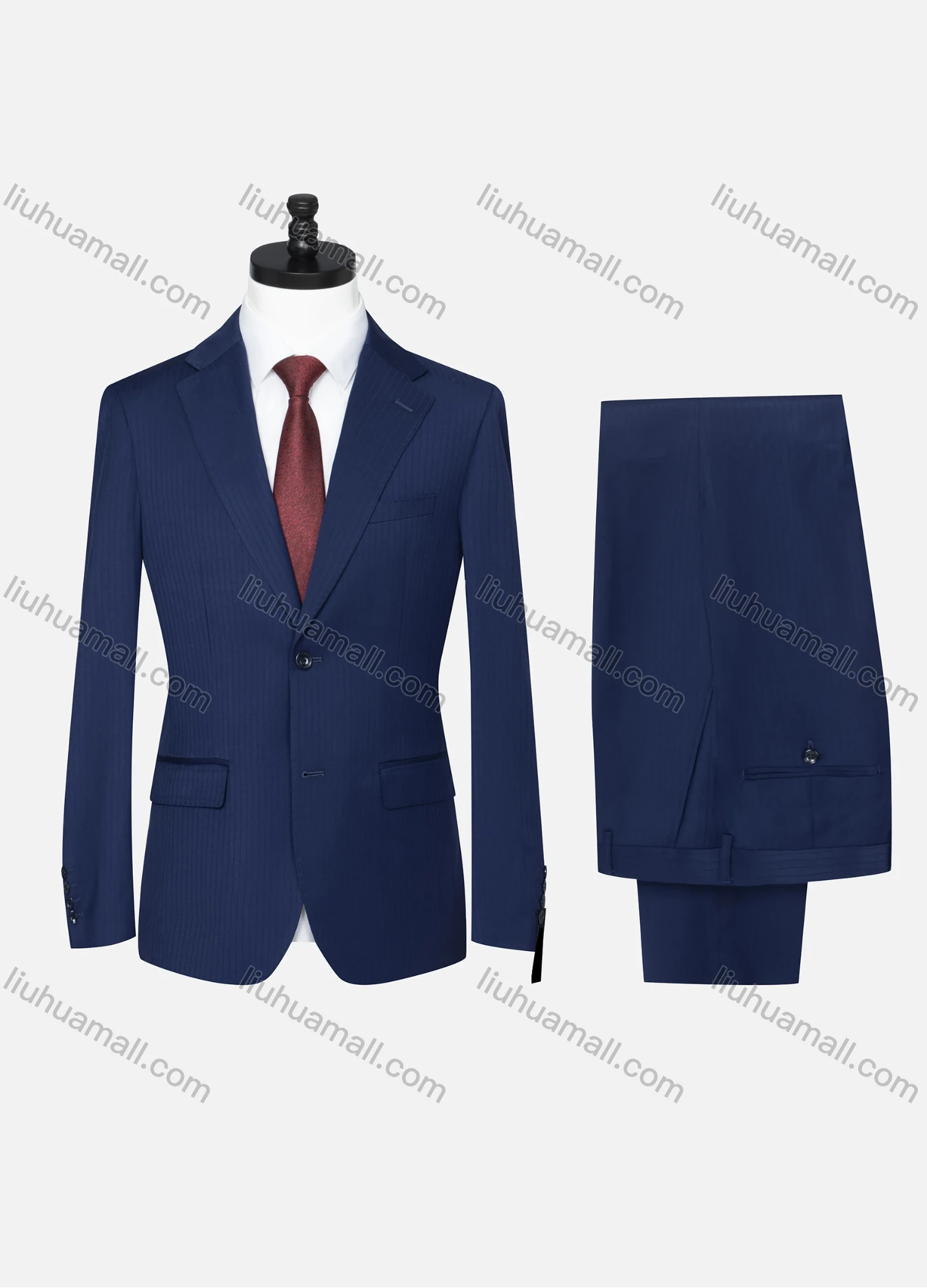 Wholesale Men's Formal Striped Two Button Blazer Jacket & Pants 2 Piece Suit Set 18226# - Liuhuamall