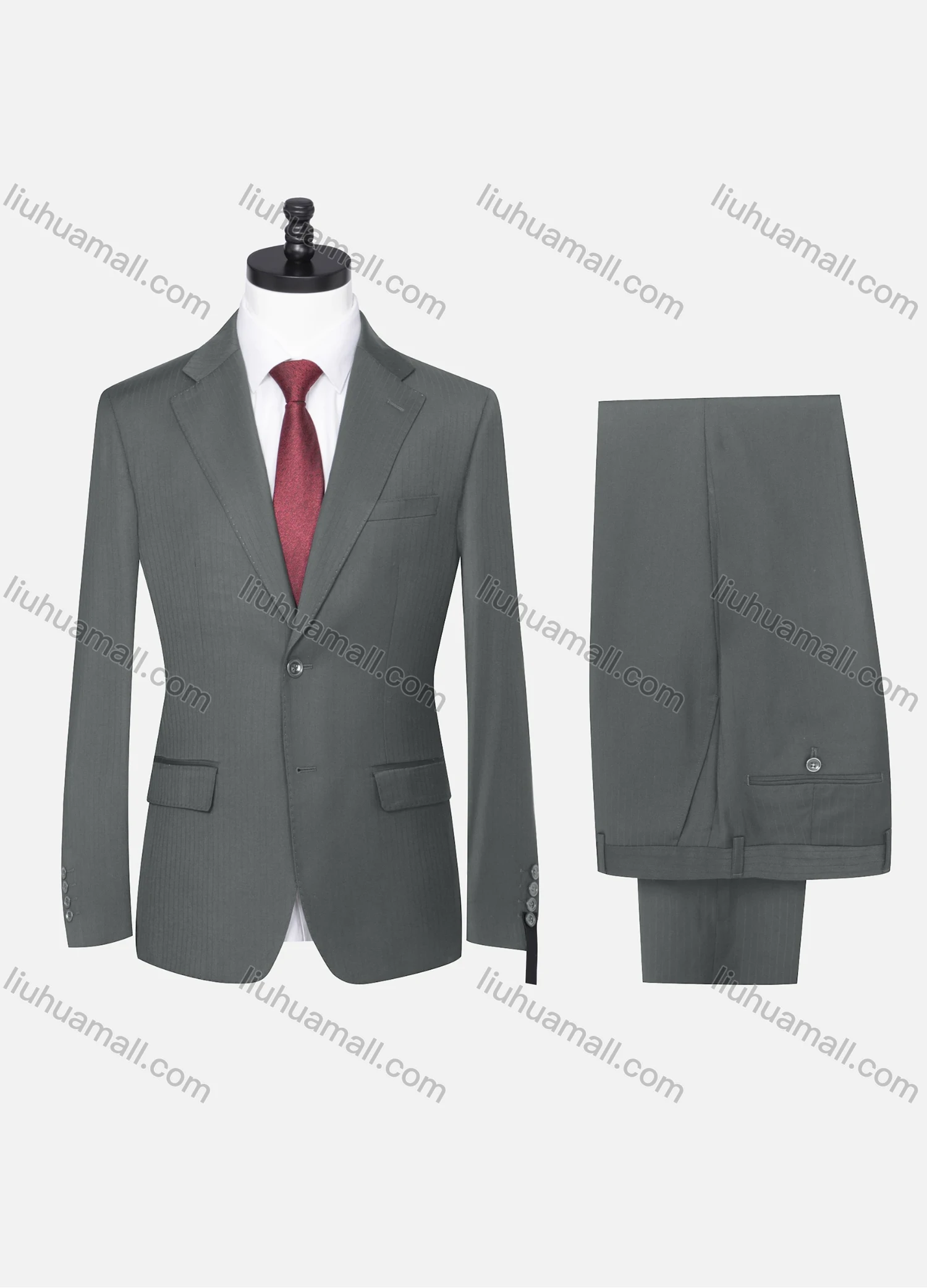 Wholesale Men's Formal Striped Two Button Blazer Jacket & Pants 2 Piece Suit Set 18226# - Liuhuamall