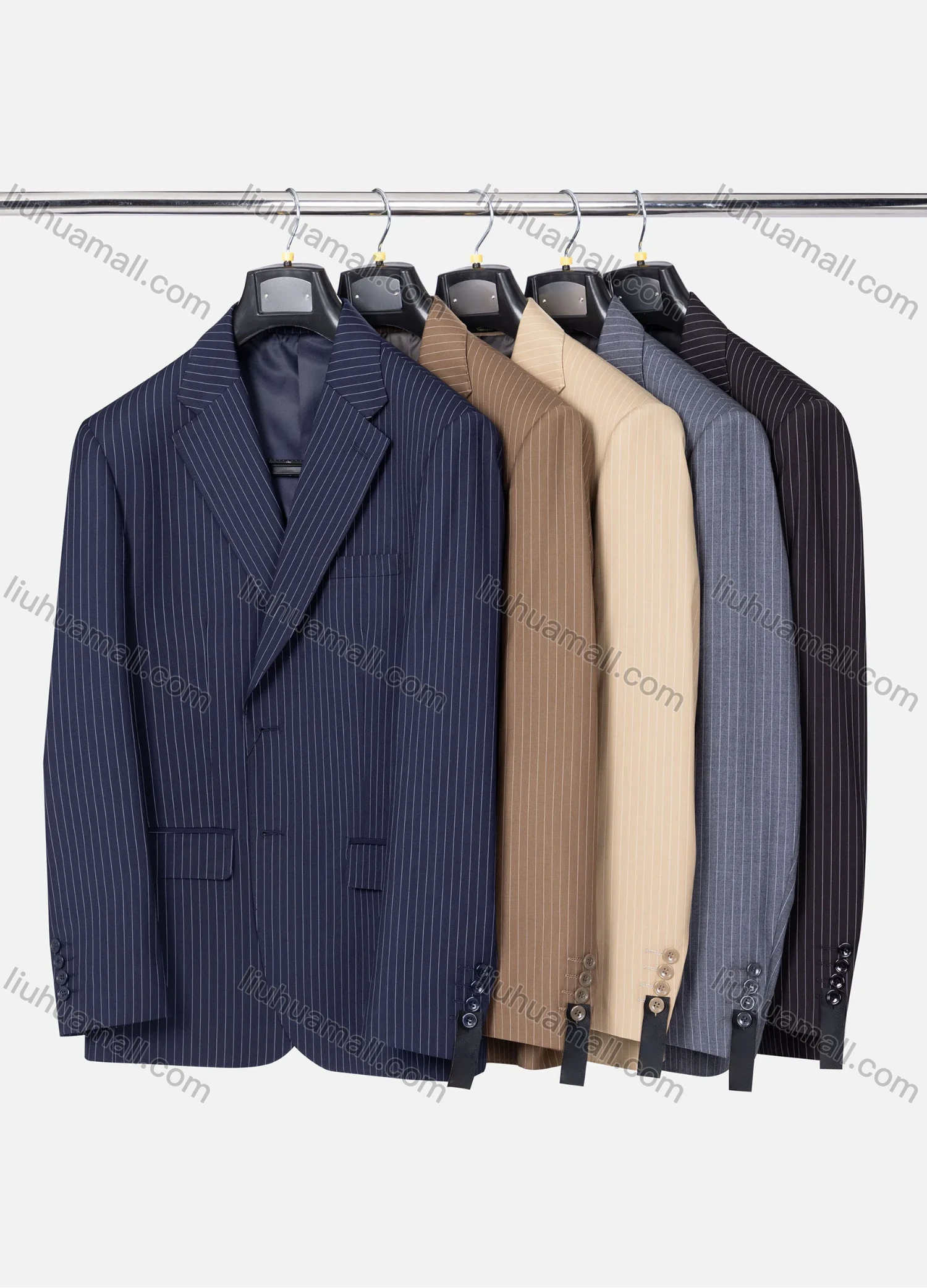 Wholesale Men's Formal Striped Two Button Blazer Jacket & Pants 2 Piece Suit Set 32317# - Liuhuamall