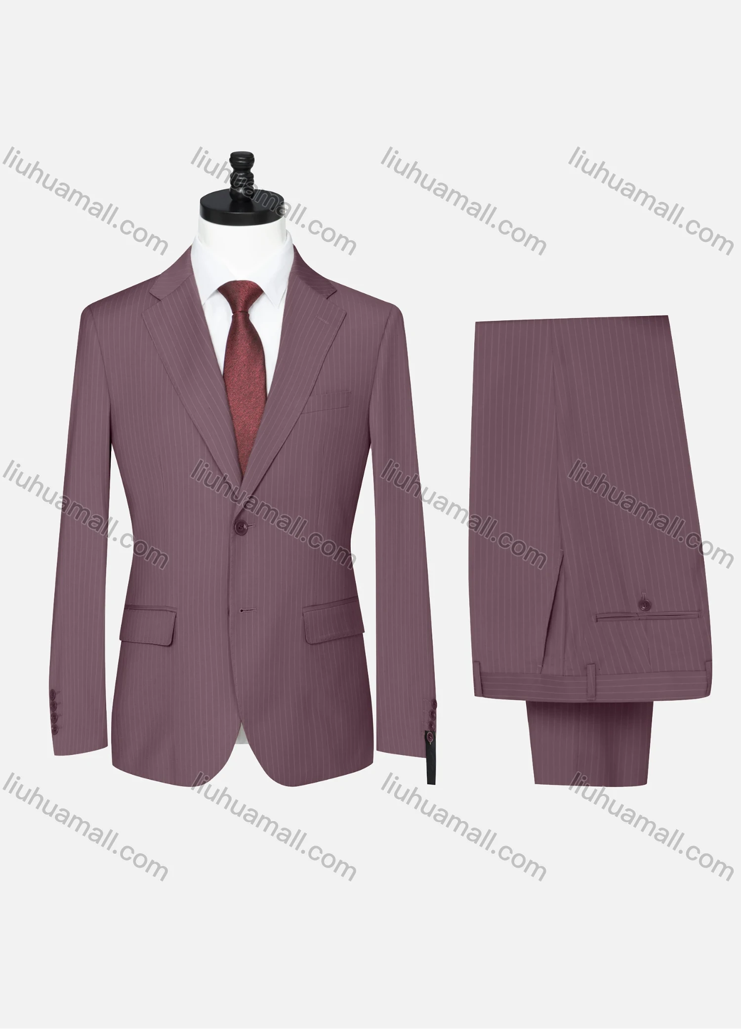 Wholesale Men's Formal Striped Two Button Blazer Jacket & Pants 2 Piece Suit Set 32317# - Liuhuamall