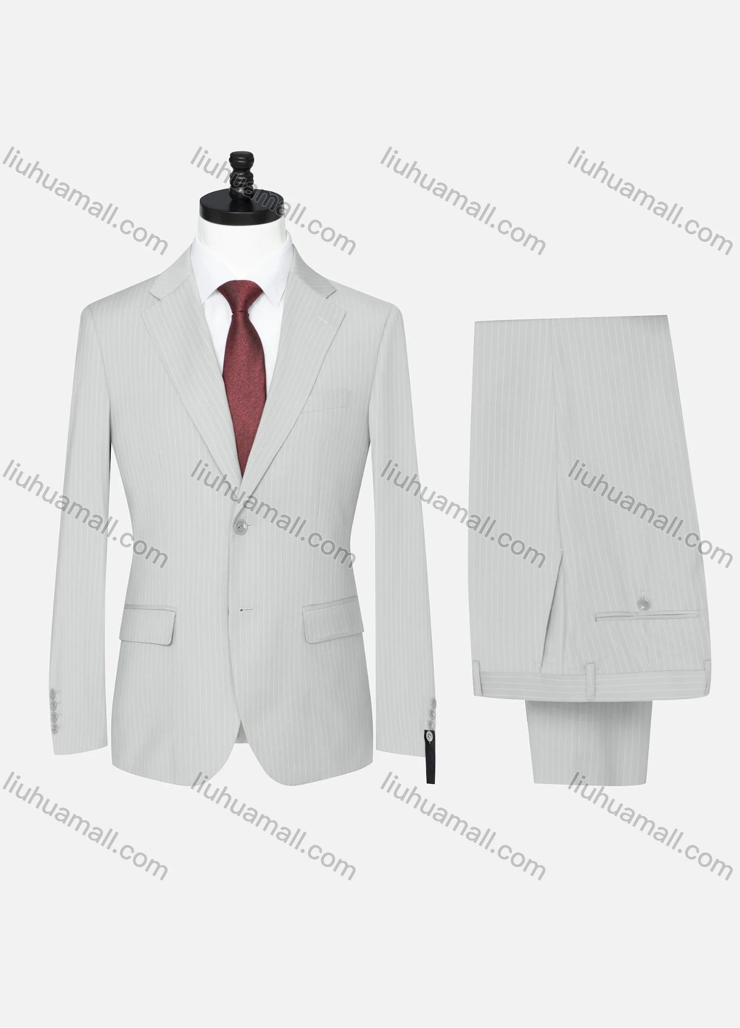 Wholesale Men's Formal Striped Two Button Blazer Jacket & Pants 2 Piece Suit Set 32317# - Liuhuamall