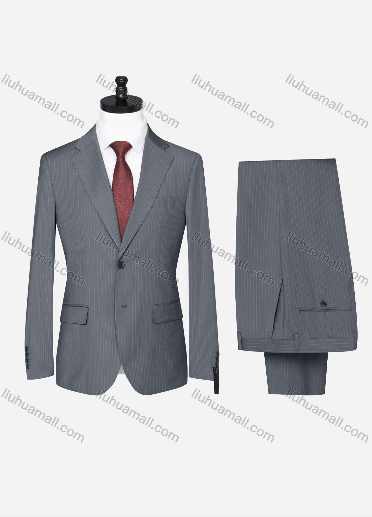 Wholesale Men's Formal Striped Two Button Blazer Jacket & Pants 2 Piece Suit Set 32317# - Liuhuamall