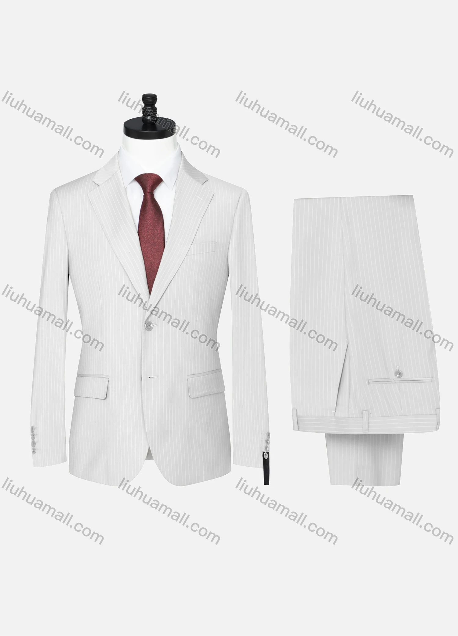 Wholesale Men's Formal Striped Two Button Blazer Jacket & Pants 2 Piece Suit Set 32317# - Liuhuamall