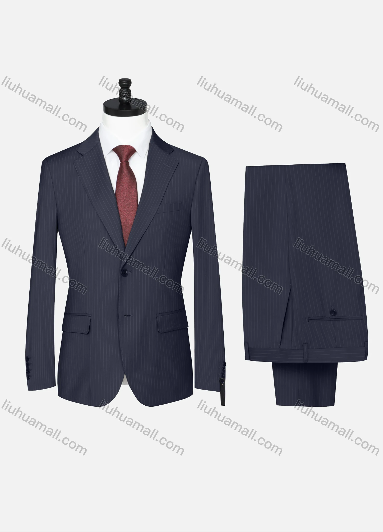 Wholesale Men's Formal Striped Two Button Blazer Jacket & Pants 2 Piece Suit Set 32317# - Liuhuamall